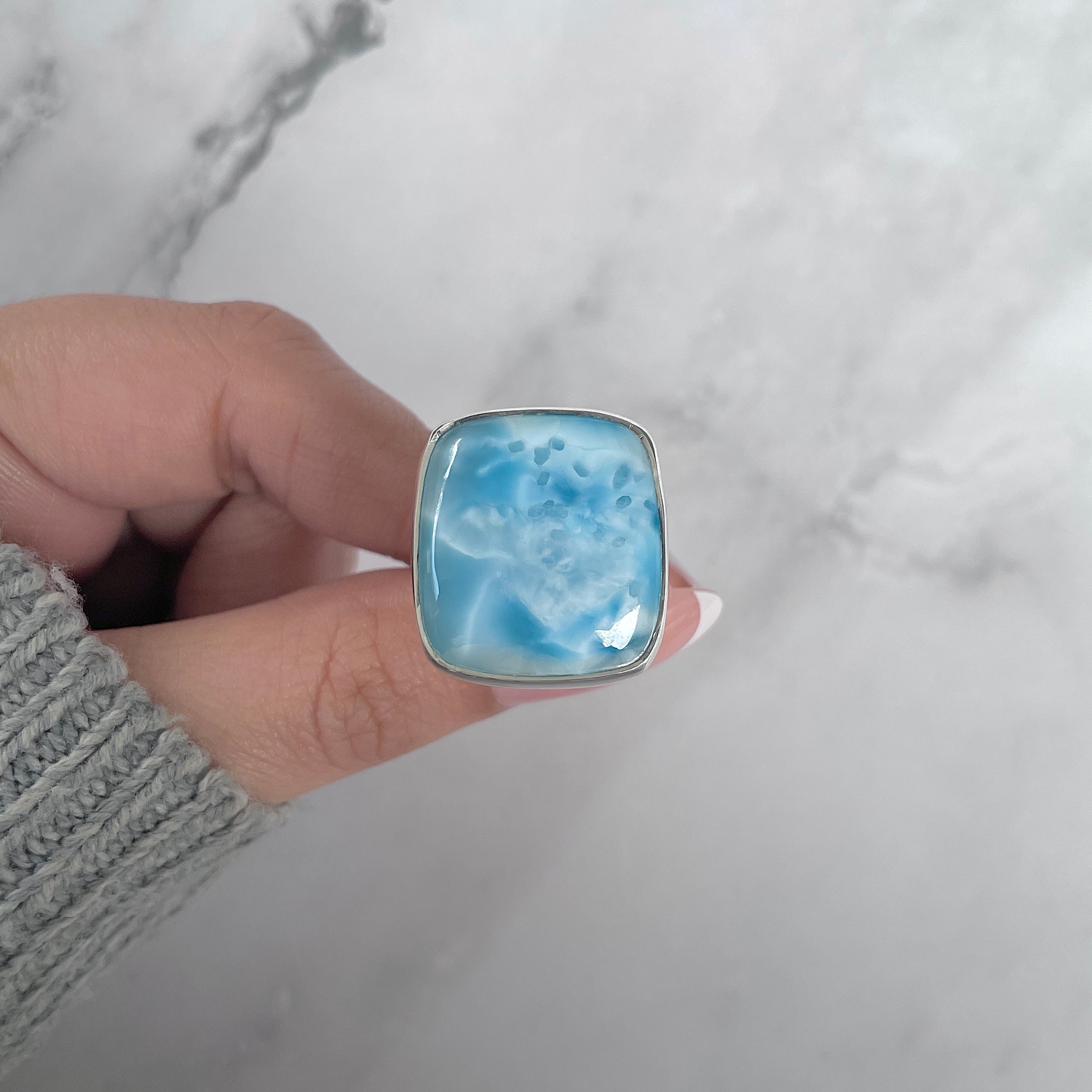 Larimar Adjustable Ring-(LAR-R-1386.)