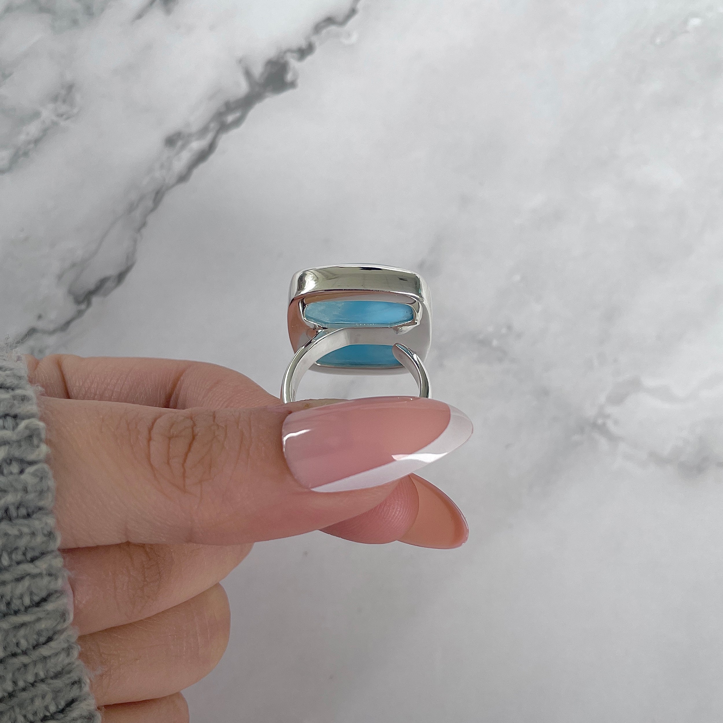 Larimar Adjustable Ring-(LAR-R-1386.)