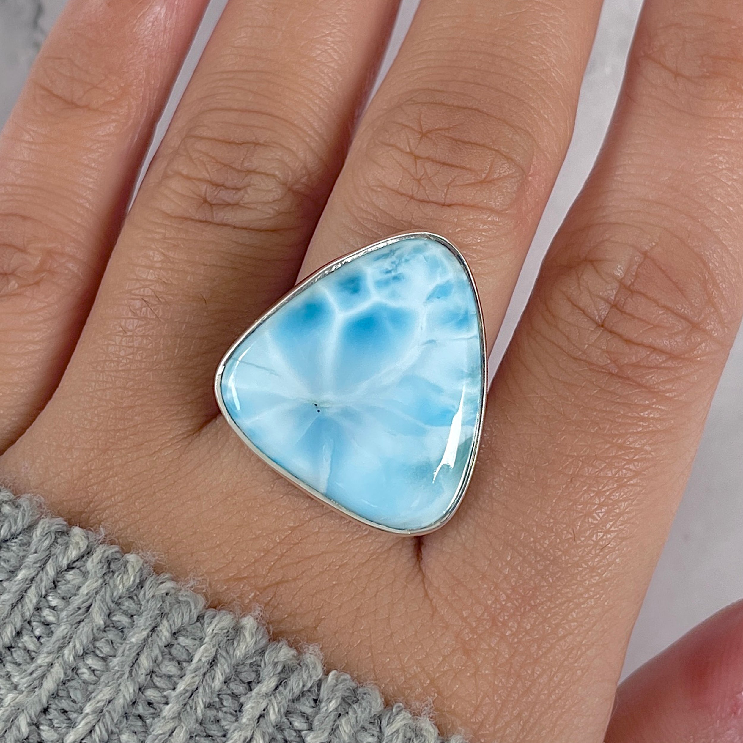 Larimar Adjustable Ring-(LAR-R-1387.)