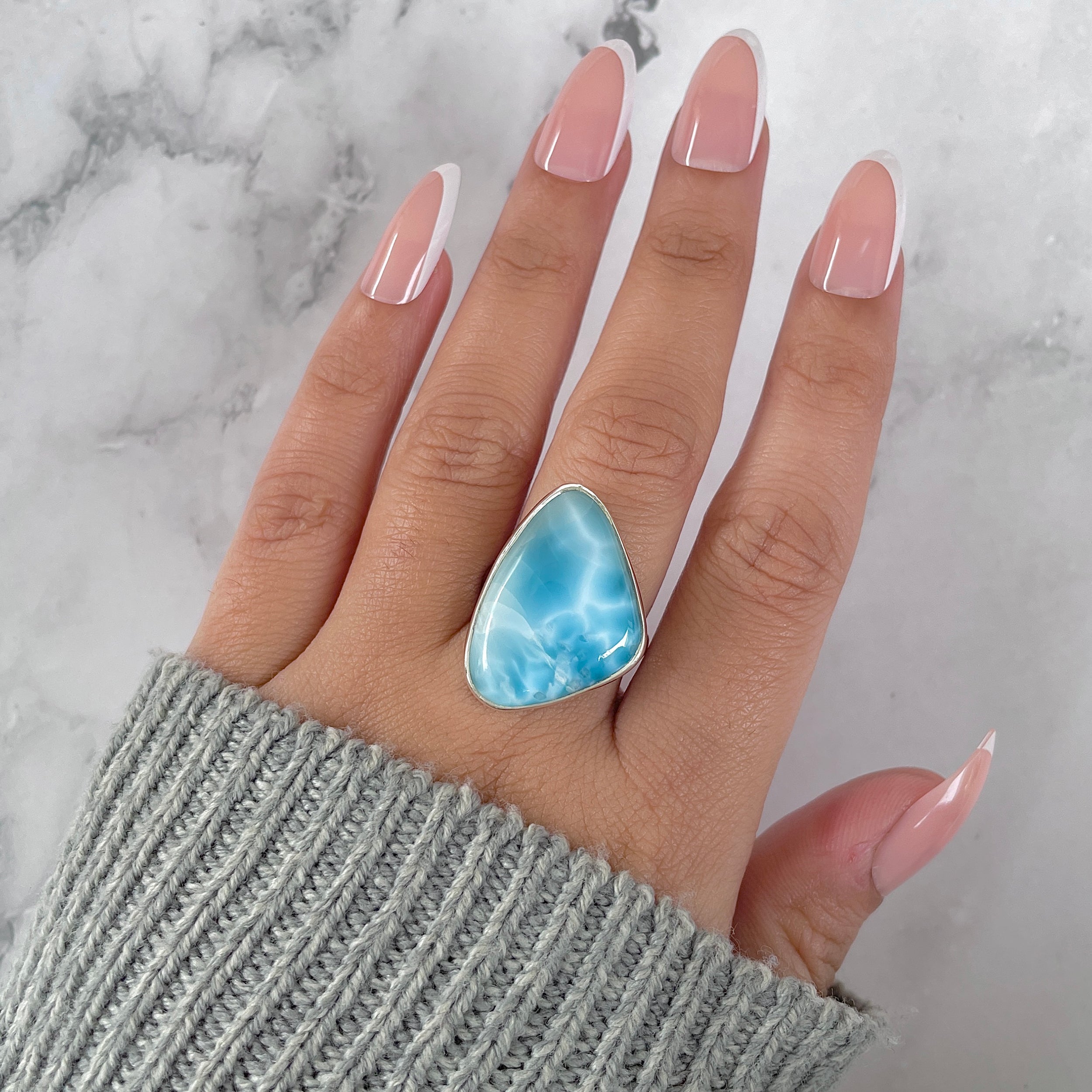 Larimar Adjustable Ring-(LAR-R-1389.)