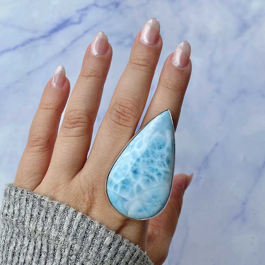 Larimar Adjustable Ring-(LAR-R-139.)