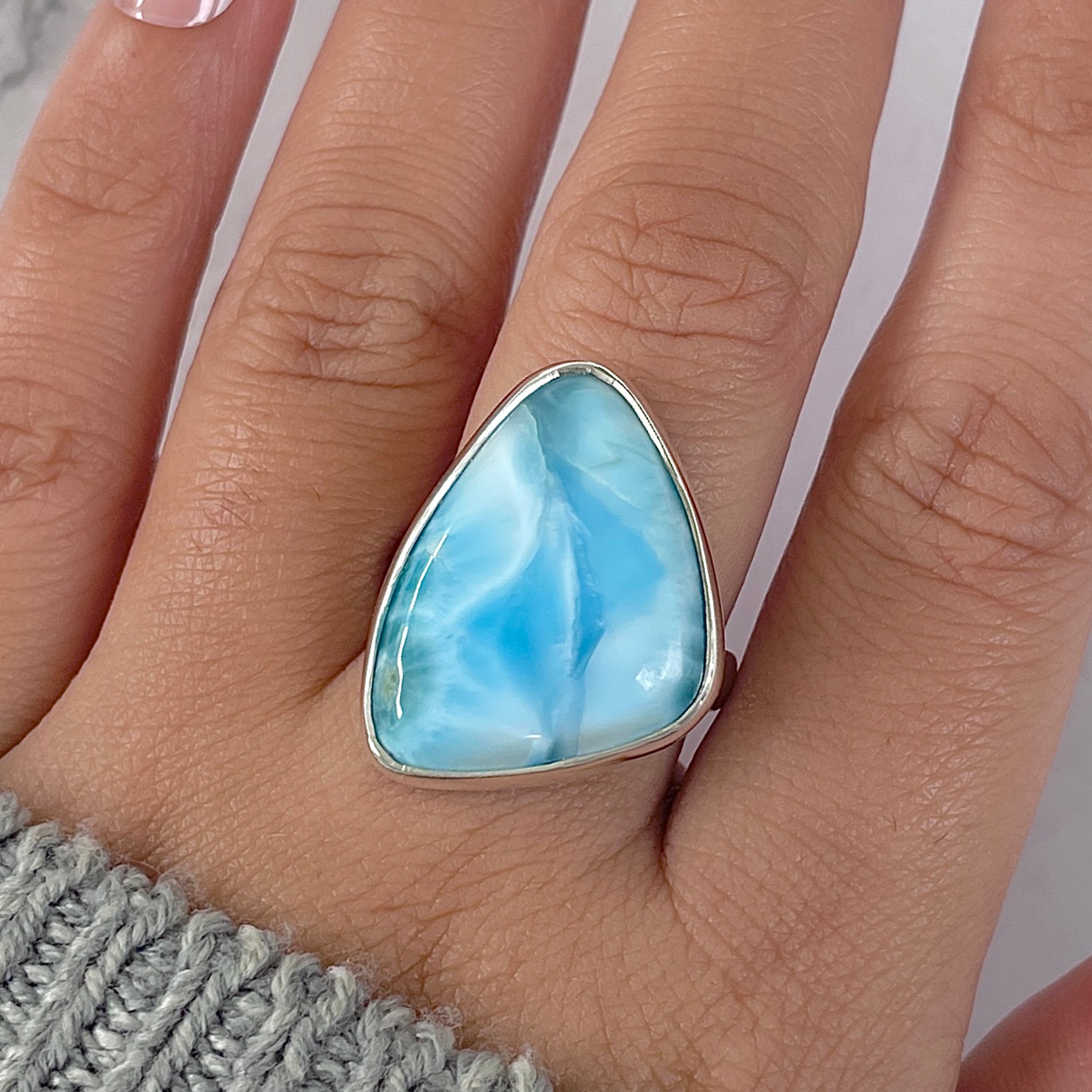 Larimar Adjustable Ring-(LAR-R-1390.)