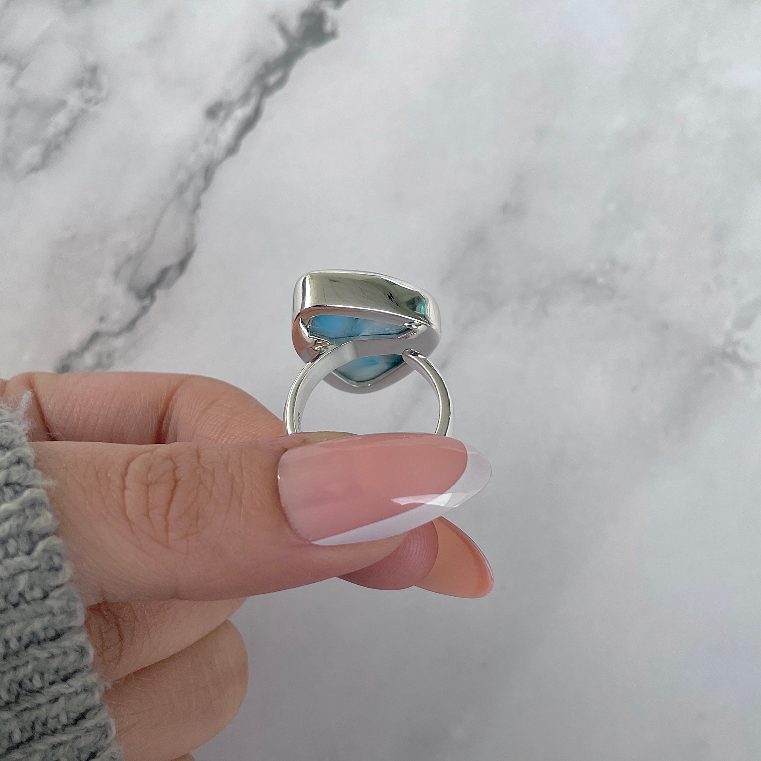 Larimar Adjustable Ring-(LAR-R-1390.)