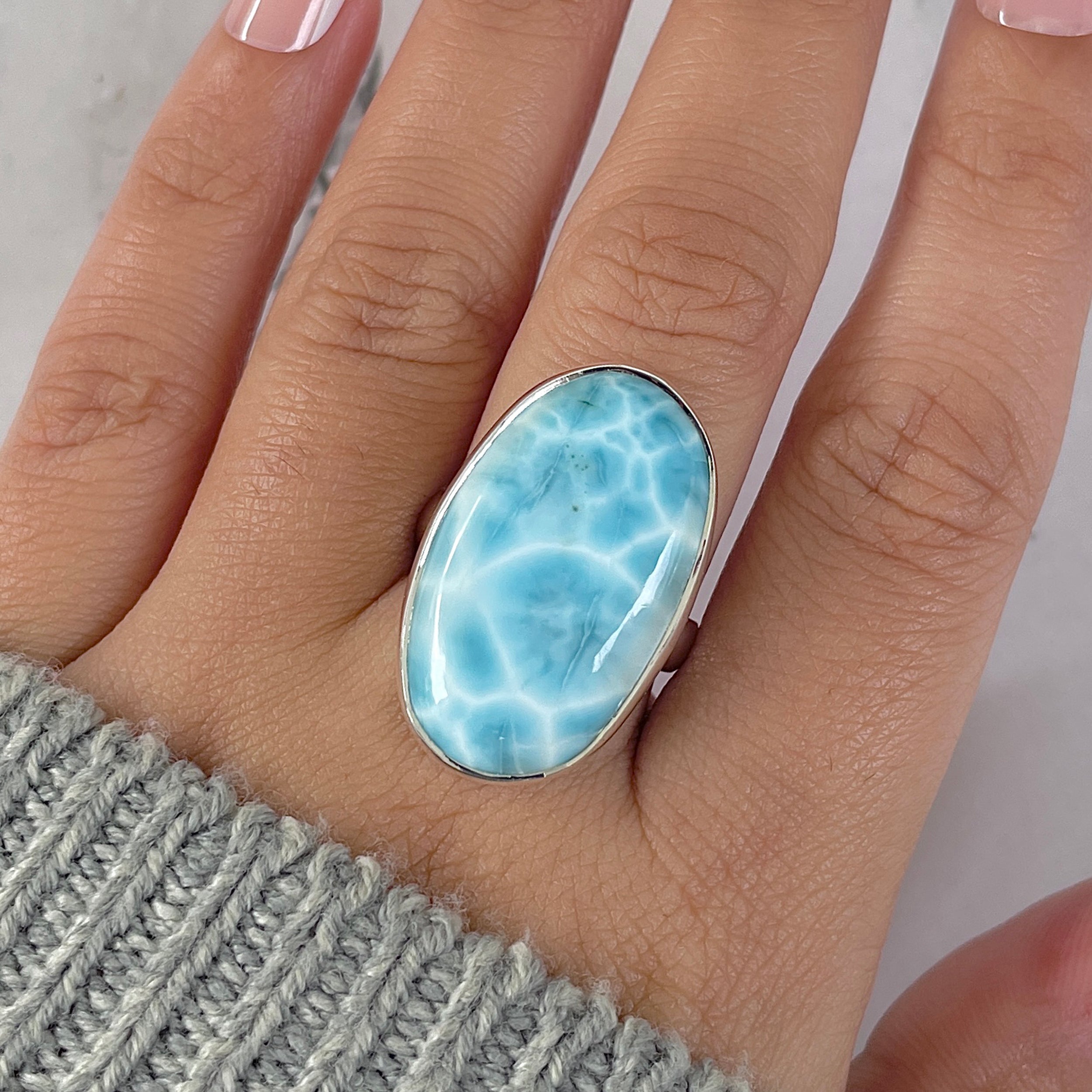 Larimar Adjustable Ring-(LAR-R-1391.)