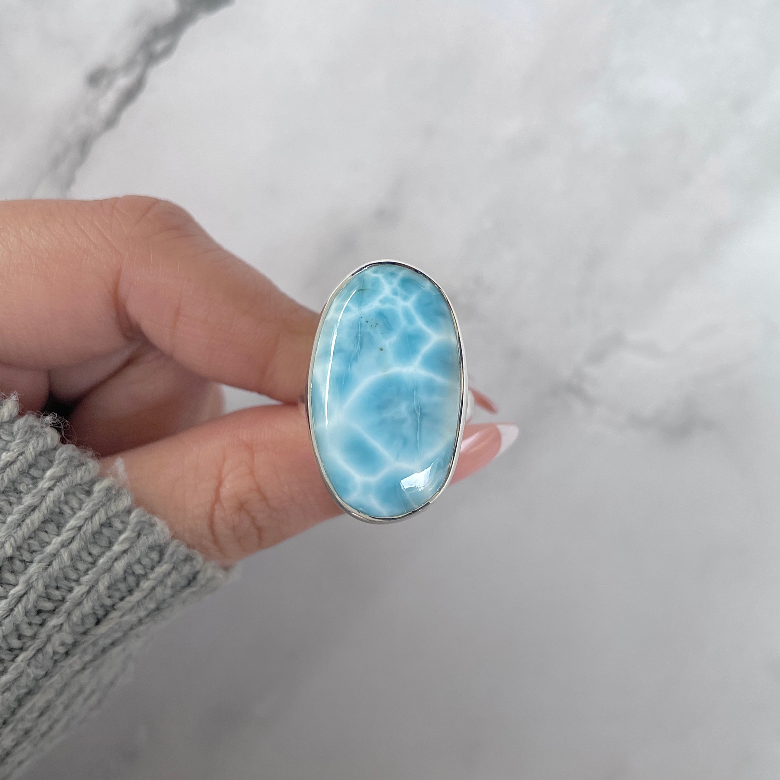 Larimar Adjustable Ring-(LAR-R-1391.)