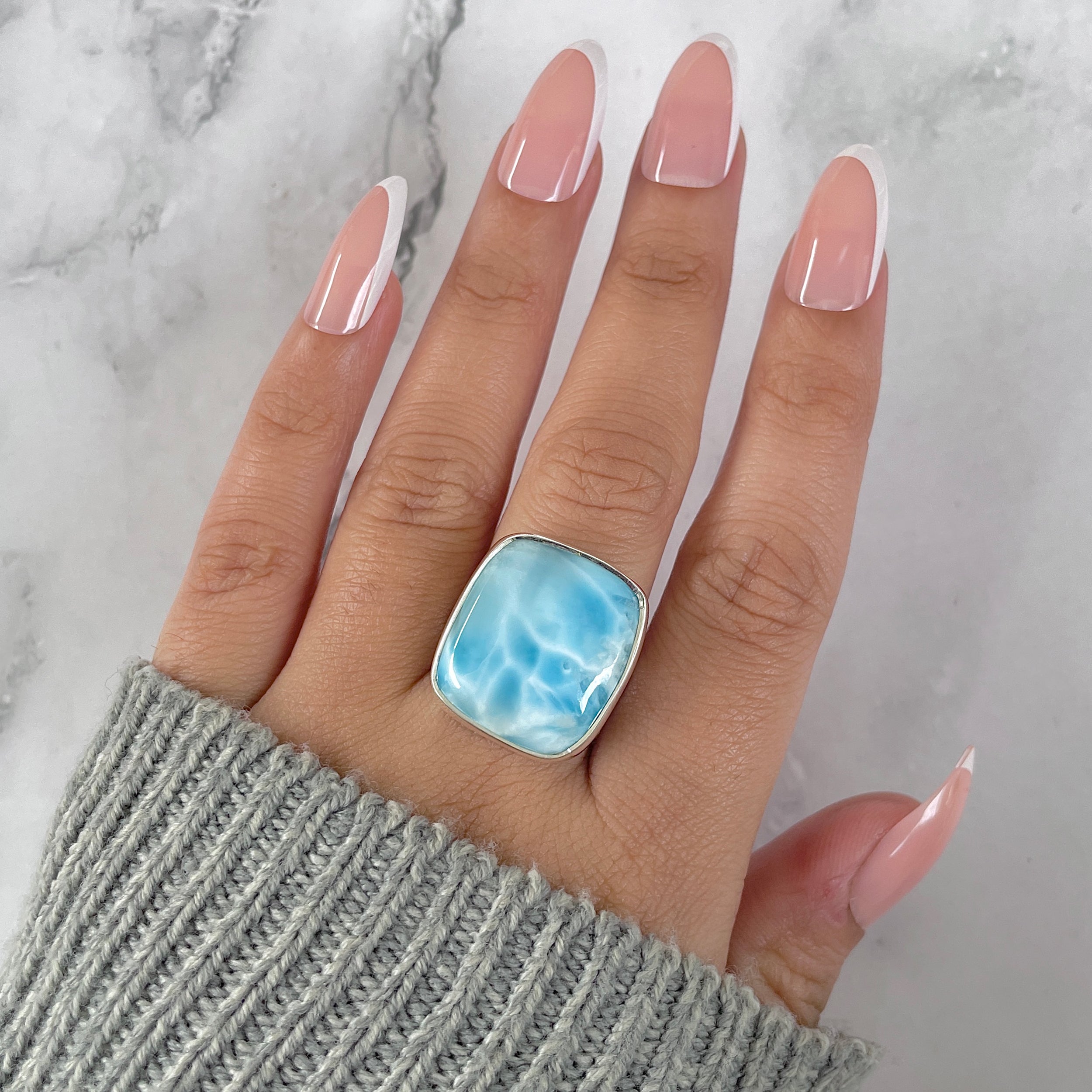 Larimar Adjustable Ring-(LAR-R-1392.)