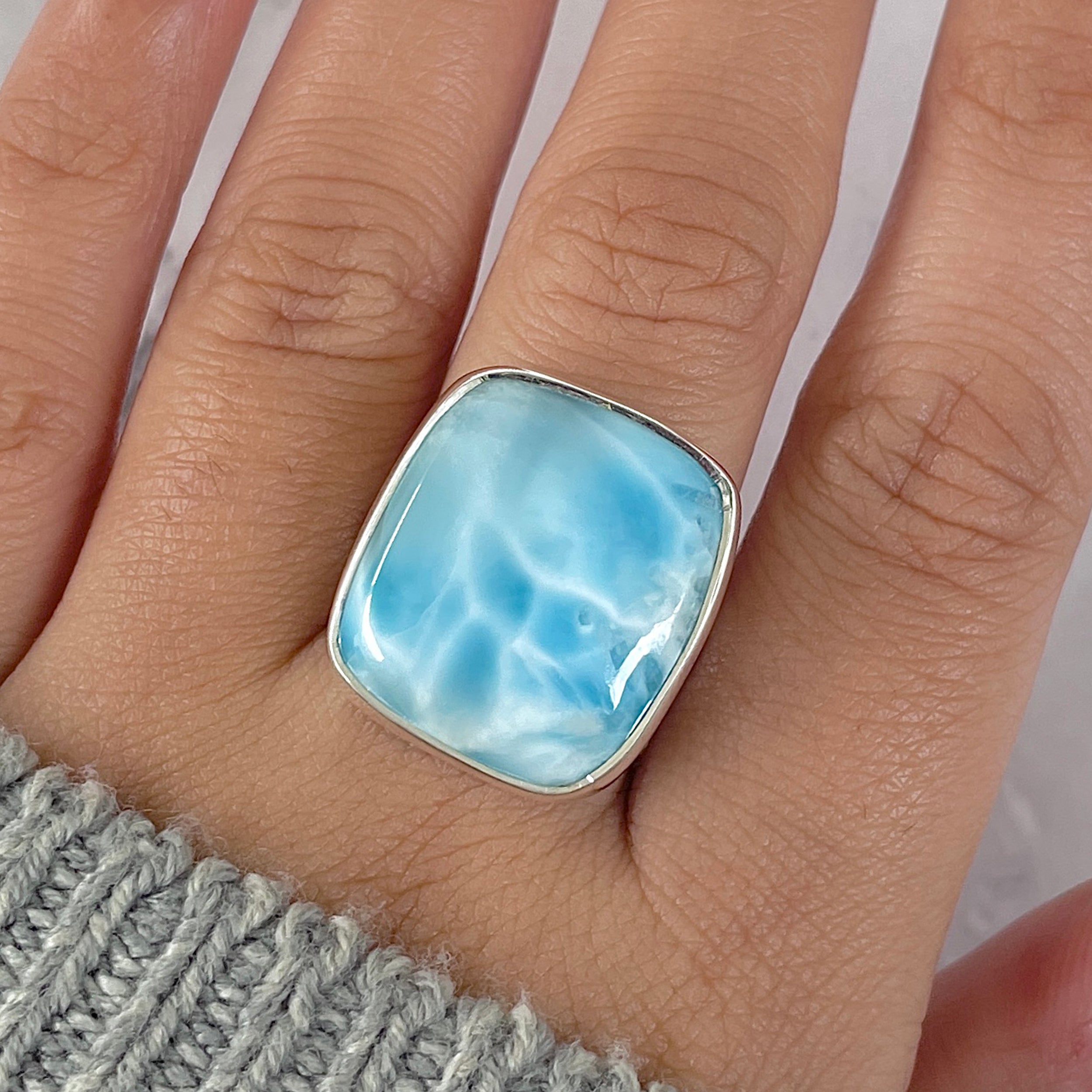 Larimar Adjustable Ring-(LAR-R-1392.)