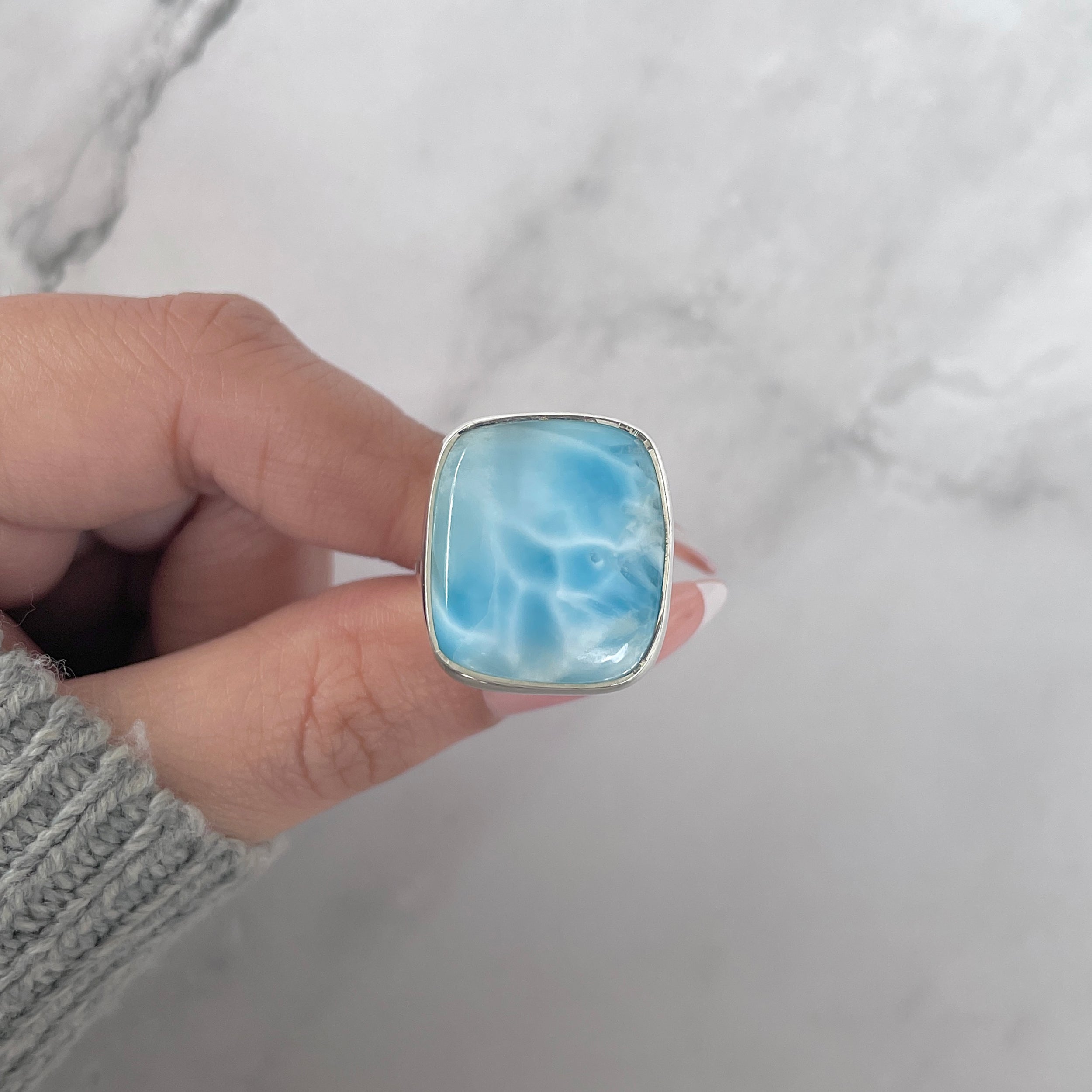 Larimar Adjustable Ring-(LAR-R-1392.)