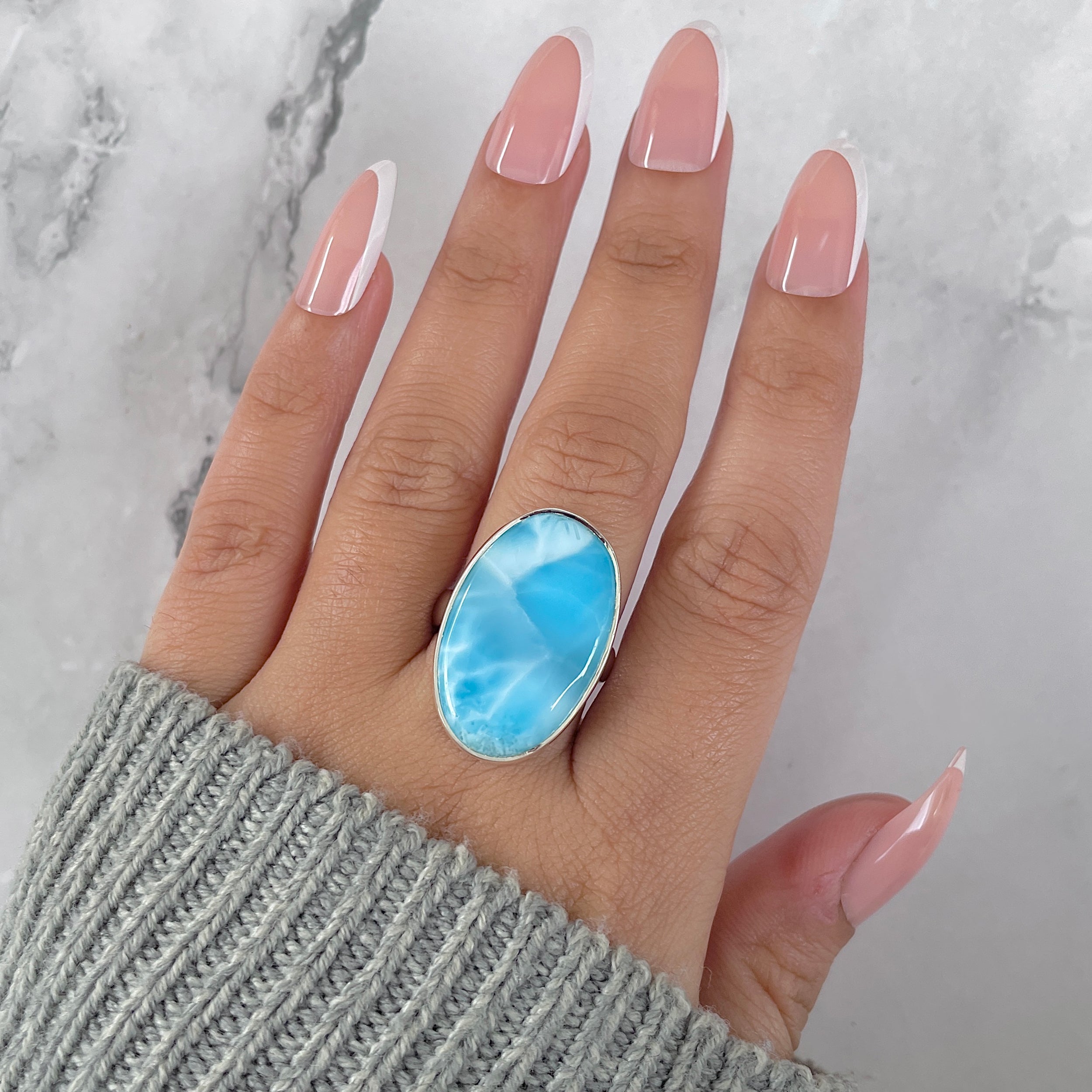 Larimar Adjustable Ring-(LAR-R-1393.)