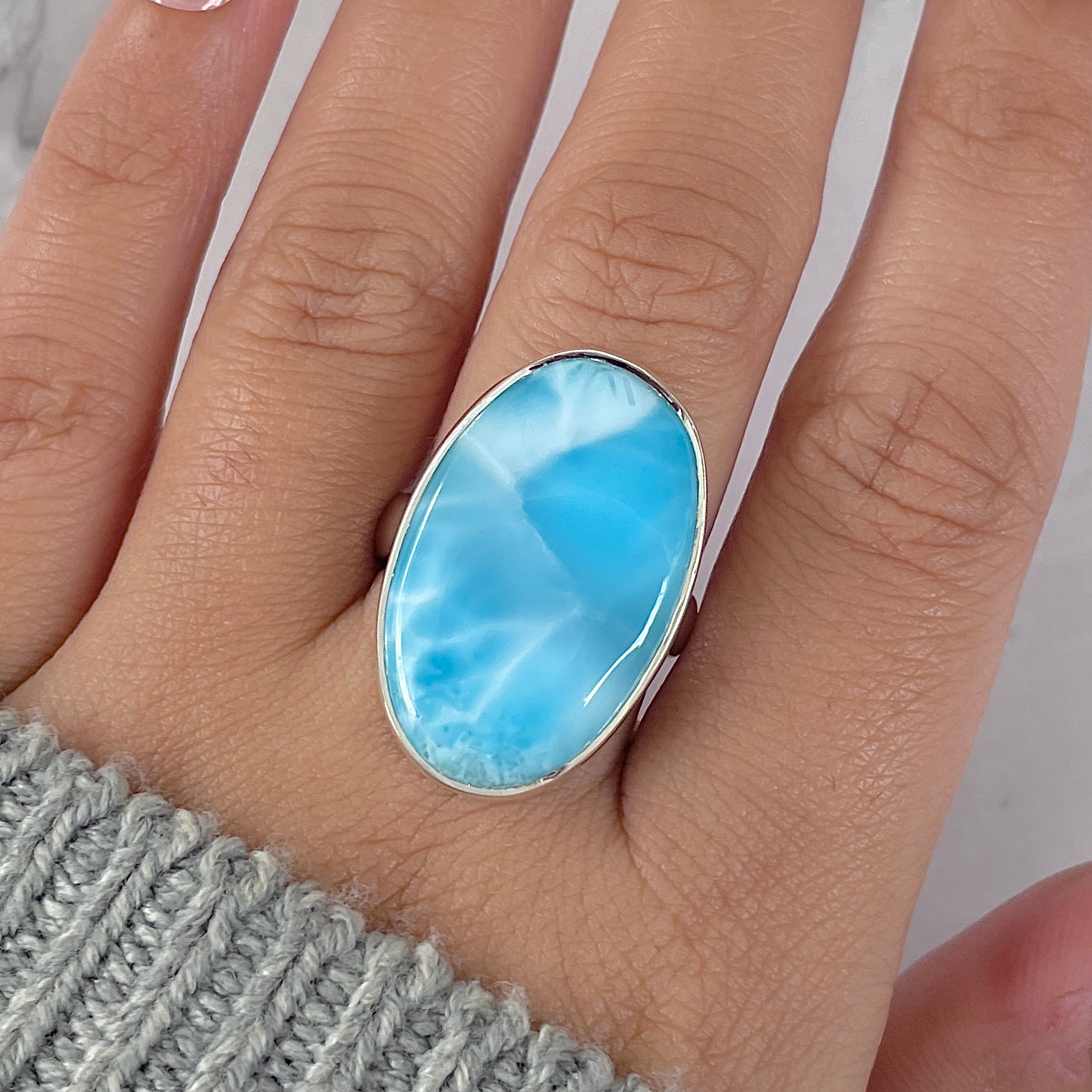 Larimar Adjustable Ring-(LAR-R-1393.)