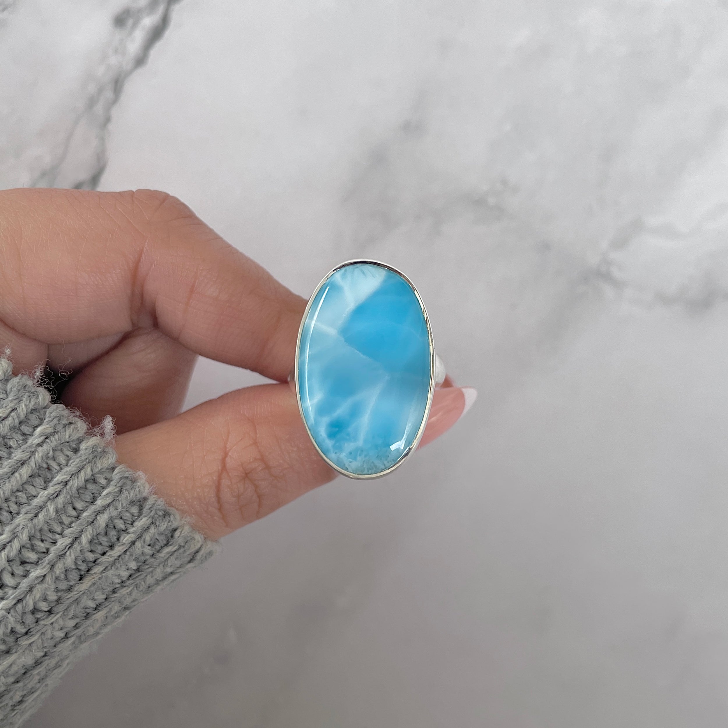 Larimar Adjustable Ring-(LAR-R-1393.)