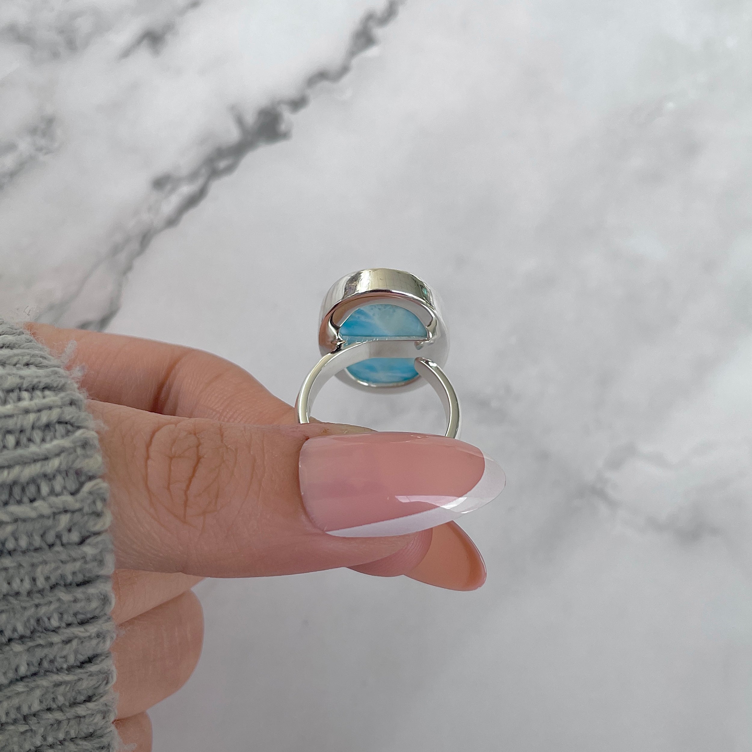 Larimar Adjustable Ring-(LAR-R-1393.)