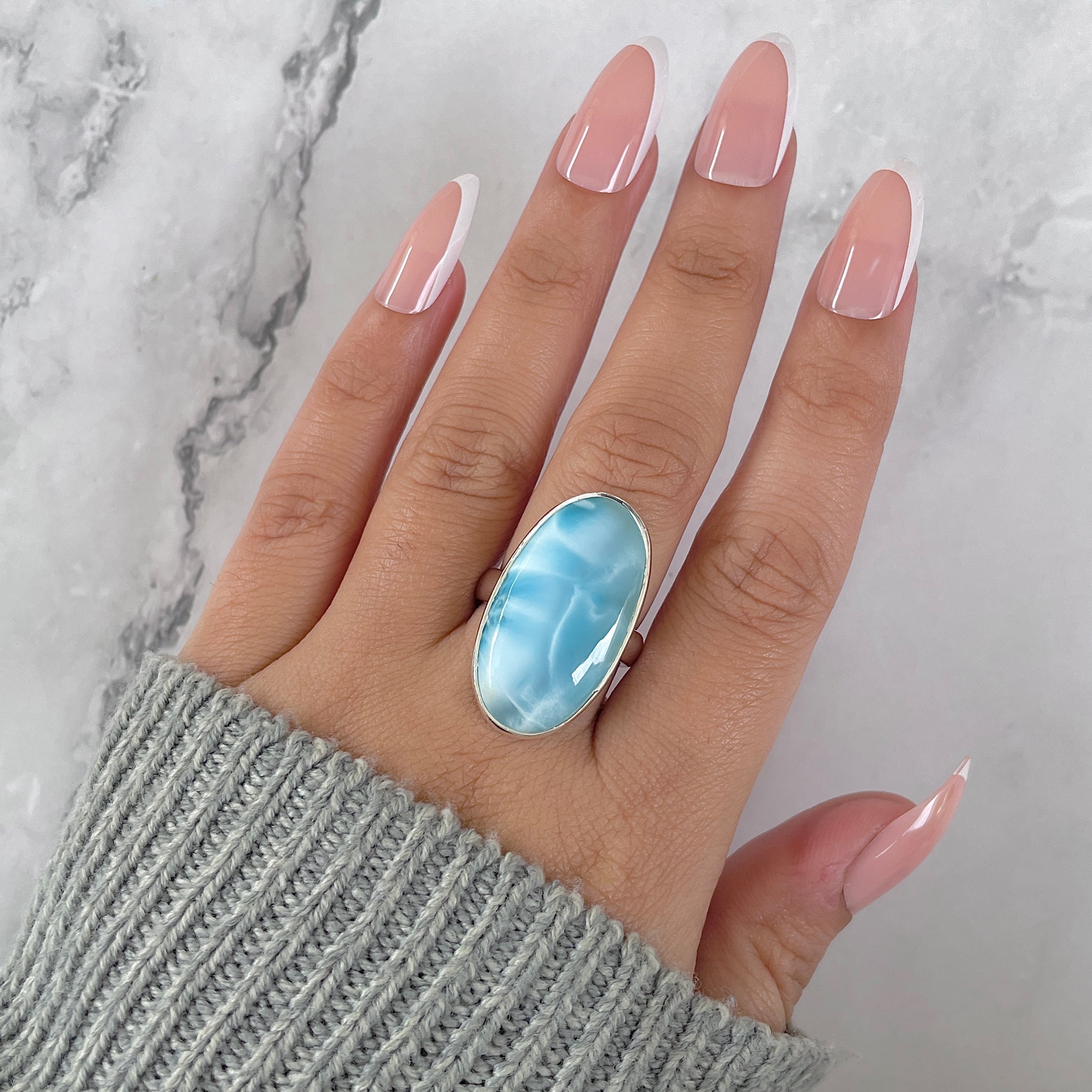 Larimar Adjustable Ring-(LAR-R-1394.)