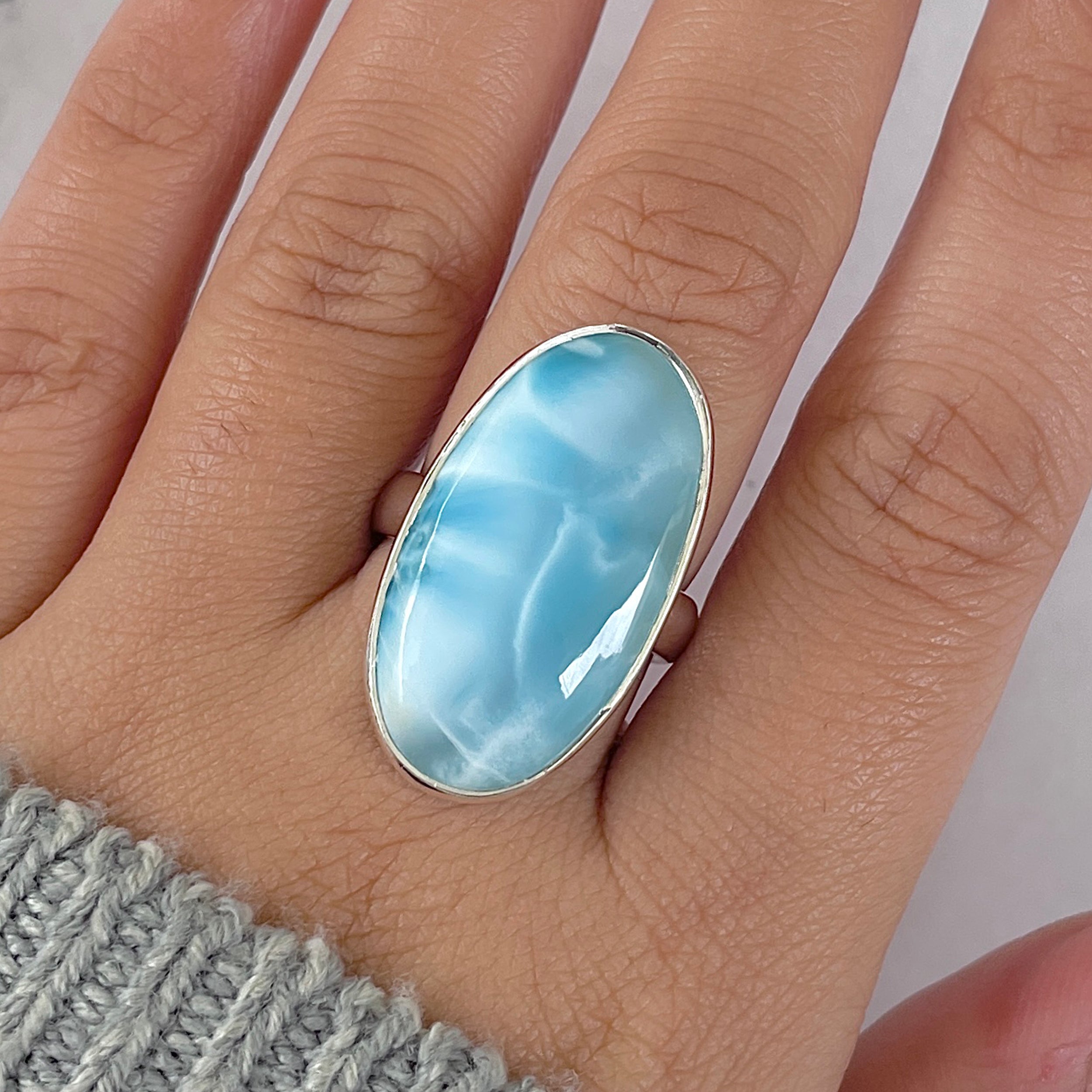 Larimar Adjustable Ring-(LAR-R-1394.)