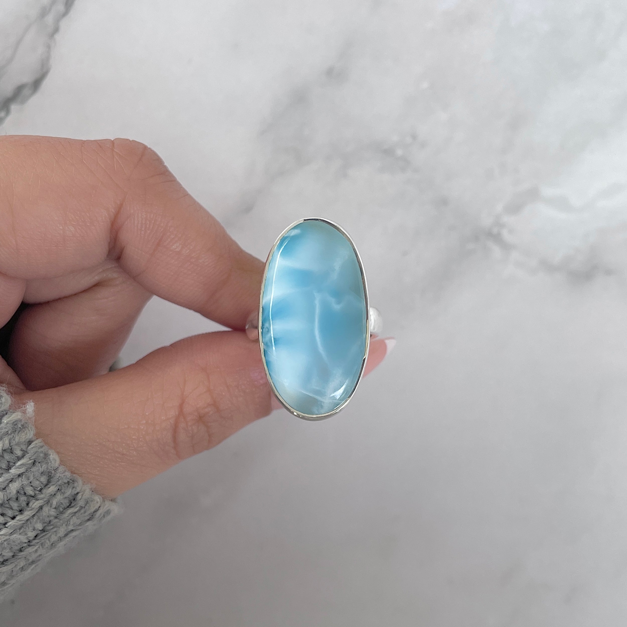 Larimar Adjustable Ring-(LAR-R-1394.)