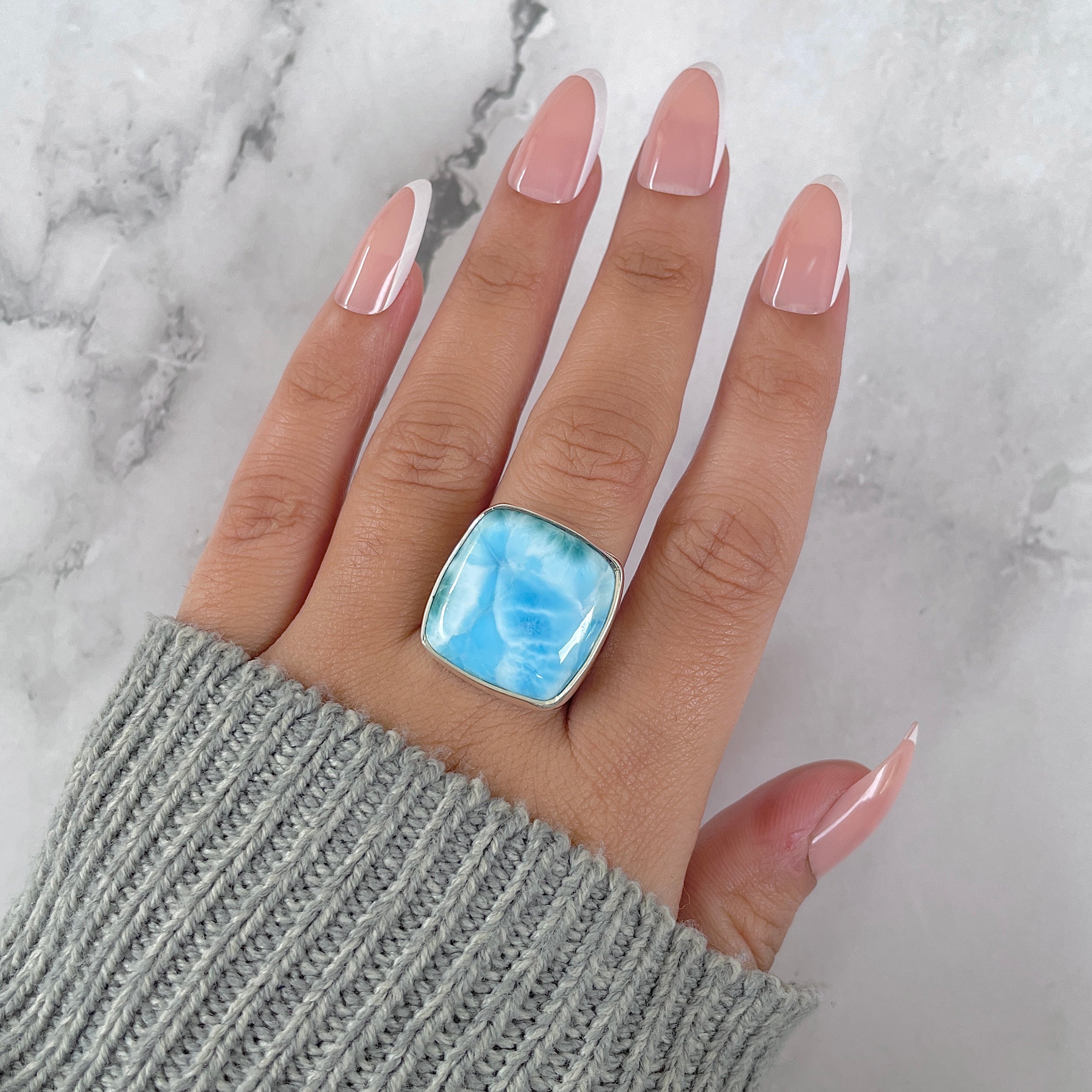 Larimar Adjustable Ring-(LAR-R-1395.)