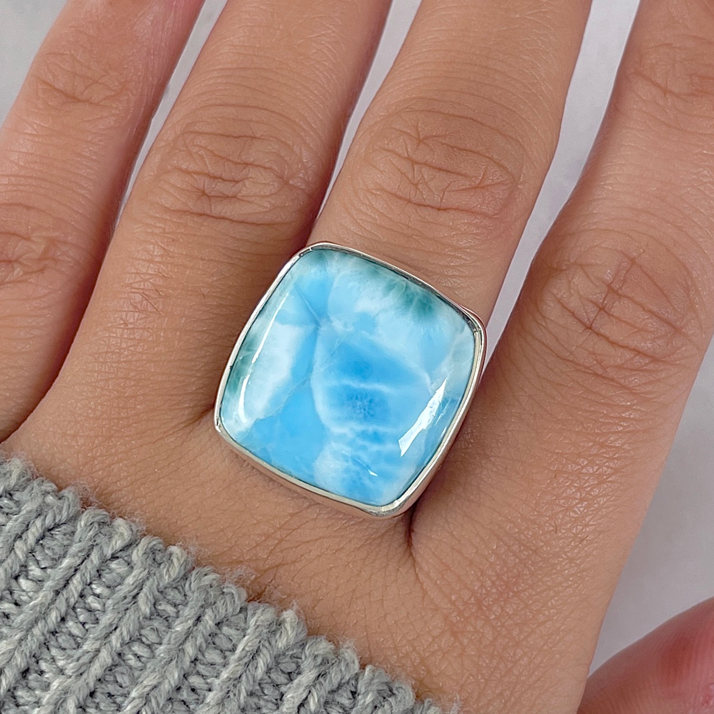 Larimar Adjustable Ring-(LAR-R-1395.)