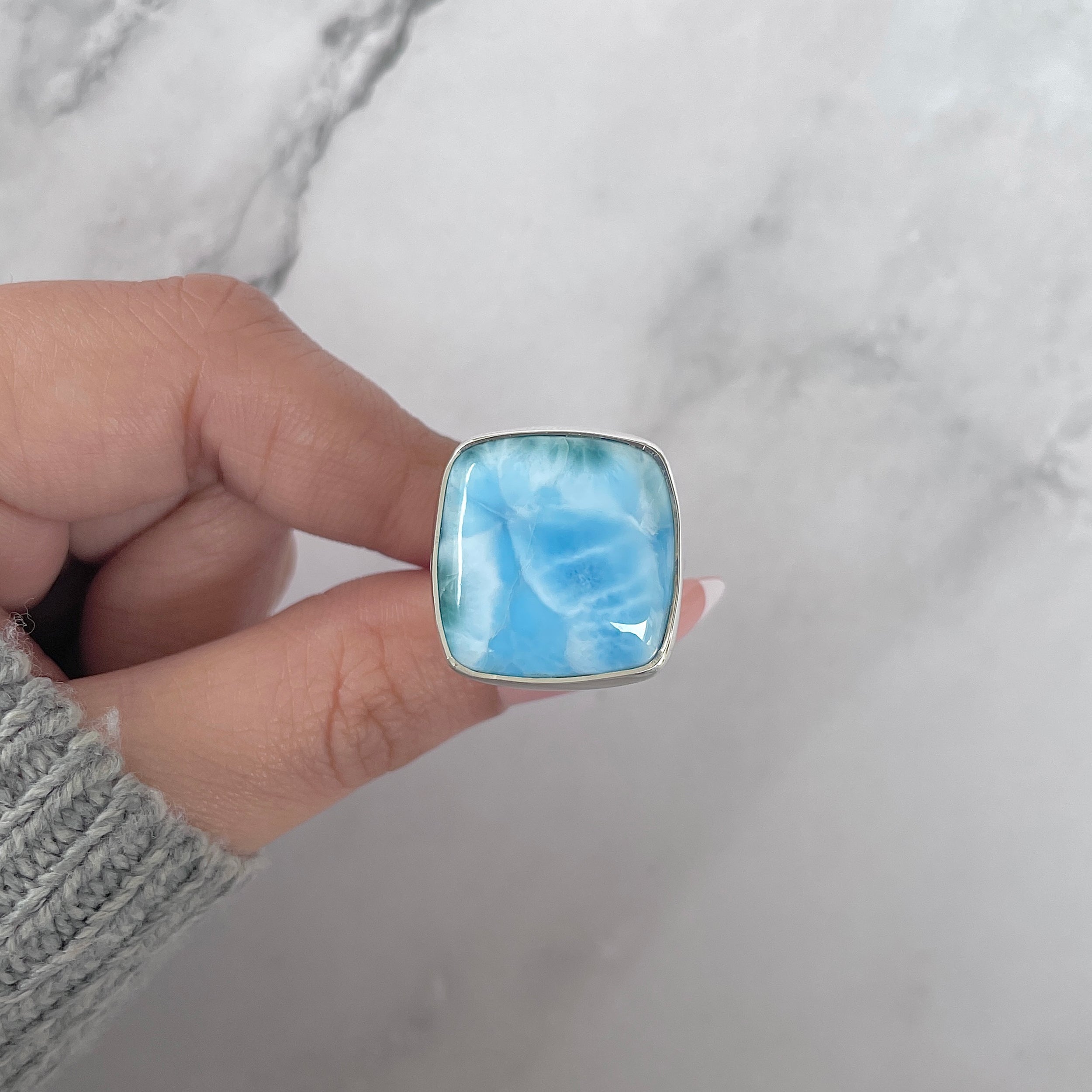 Larimar Adjustable Ring-(LAR-R-1395.)