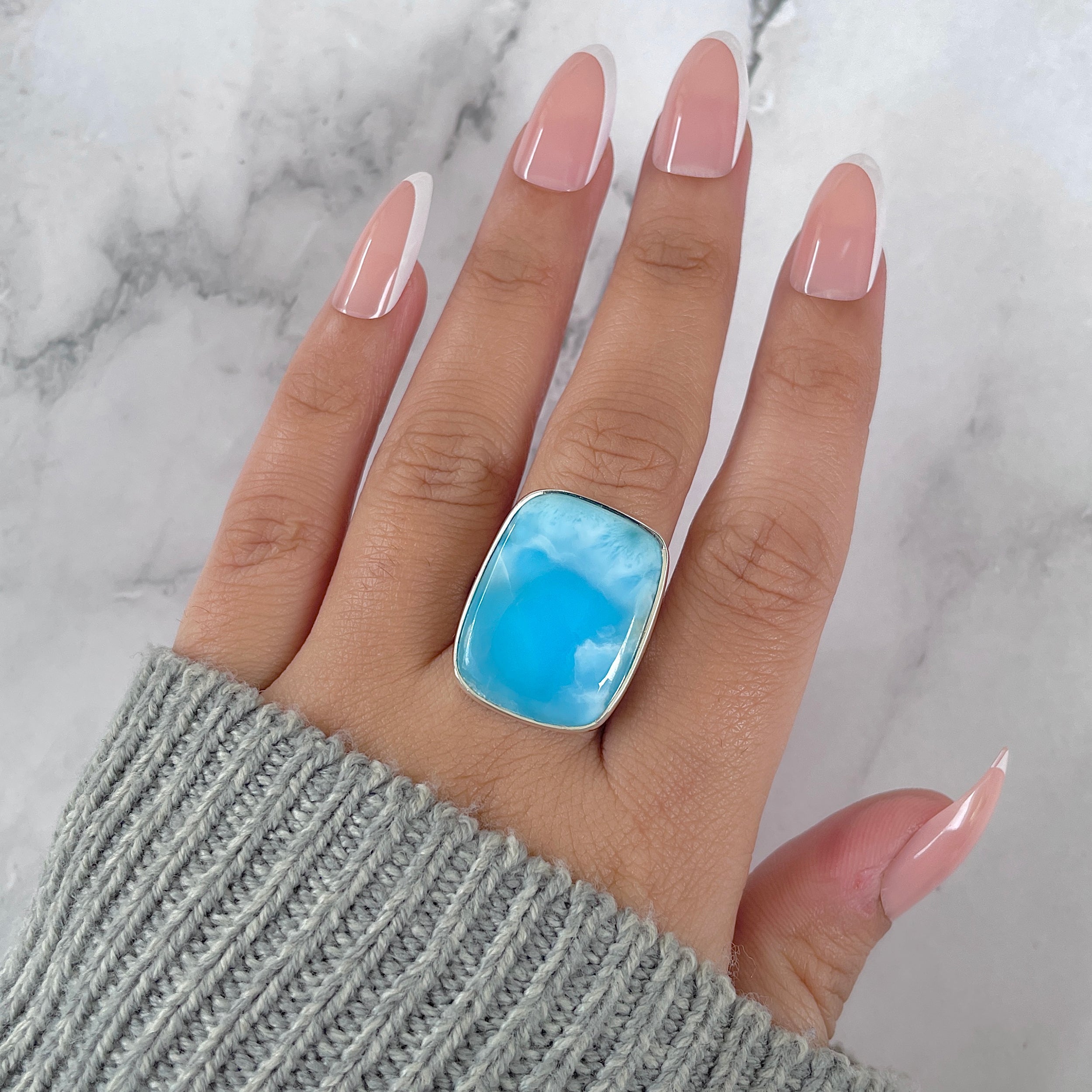 Larimar Adjustable Ring-(LAR-R-1396.)