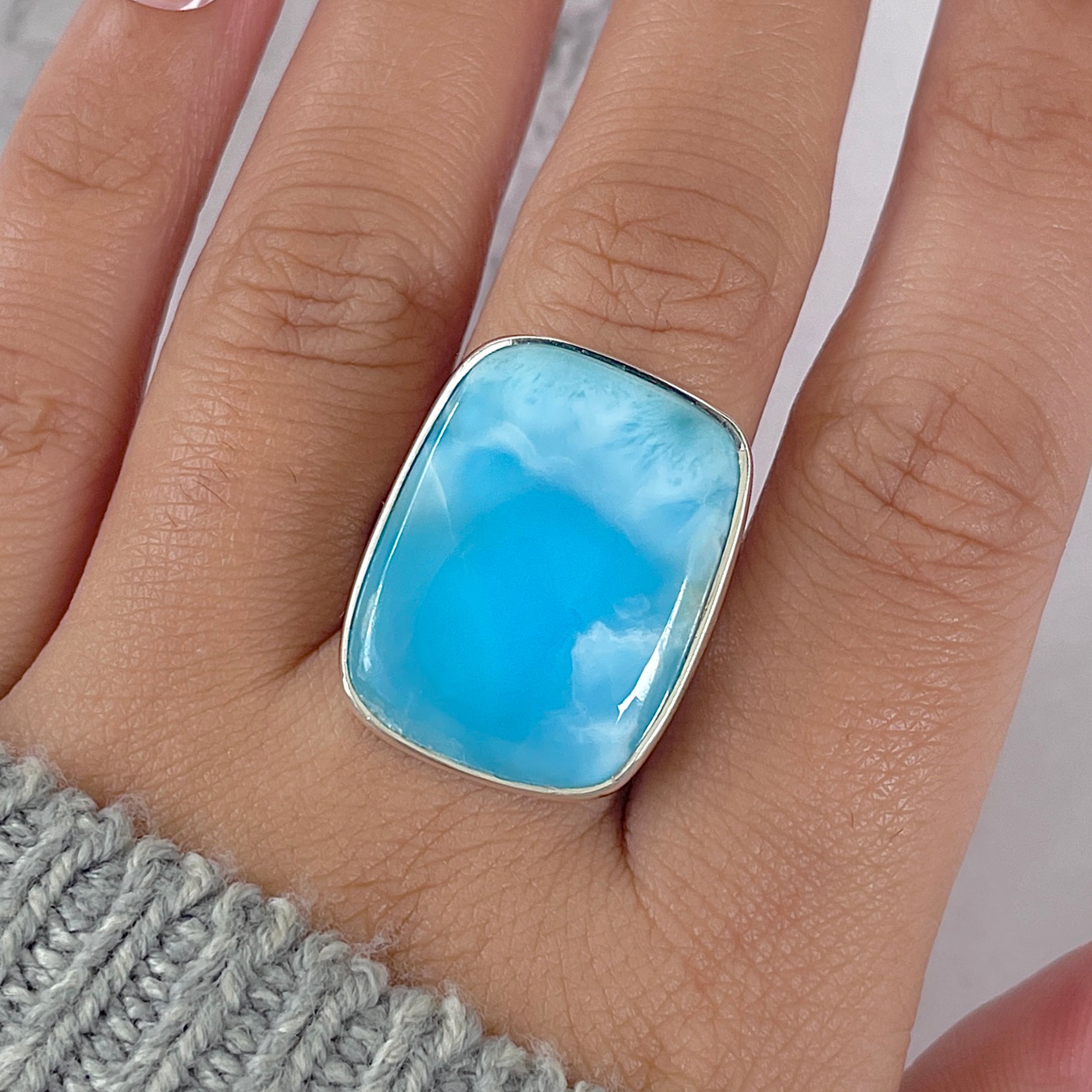 Larimar Adjustable Ring-(LAR-R-1396.)