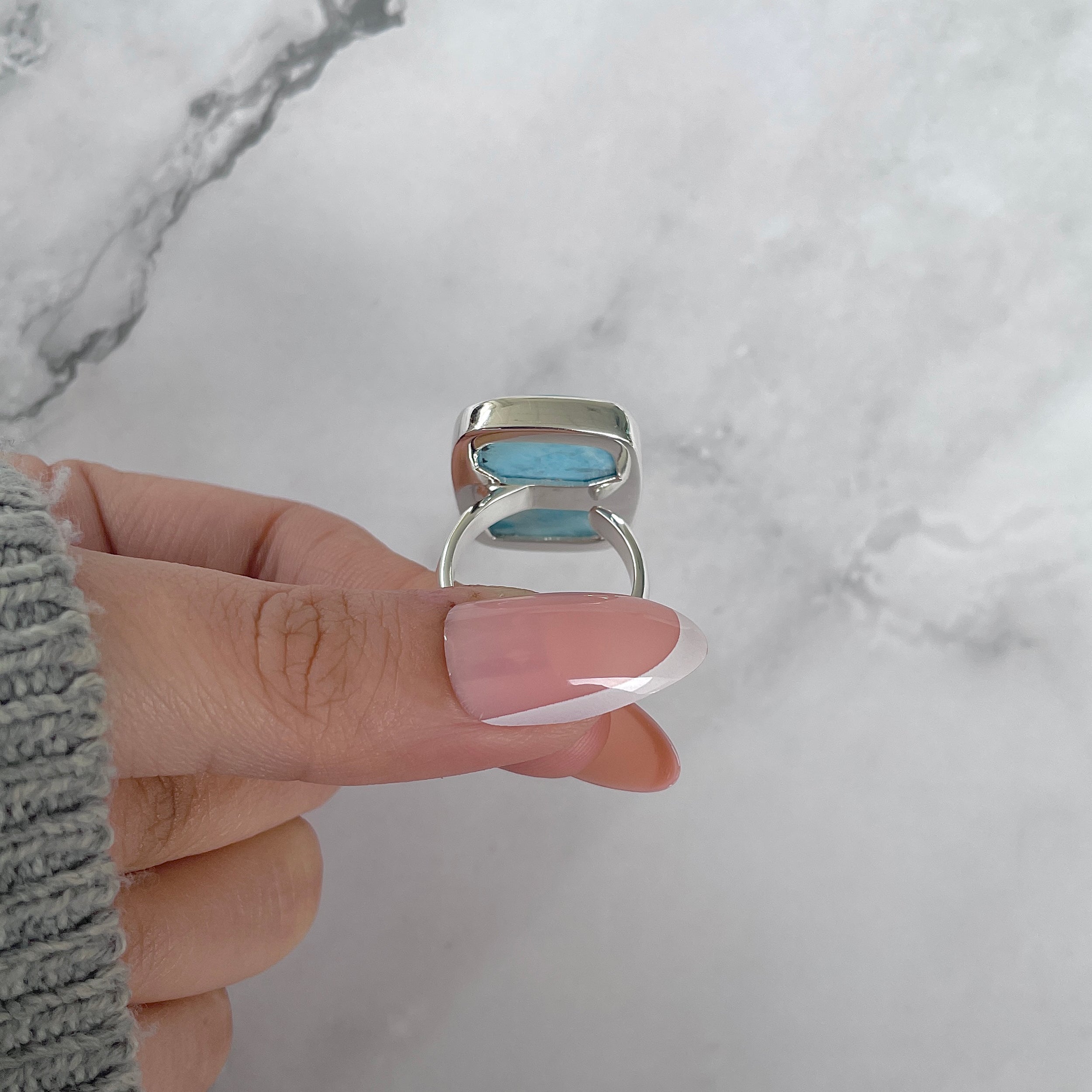 Larimar Adjustable Ring-(LAR-R-1396.)