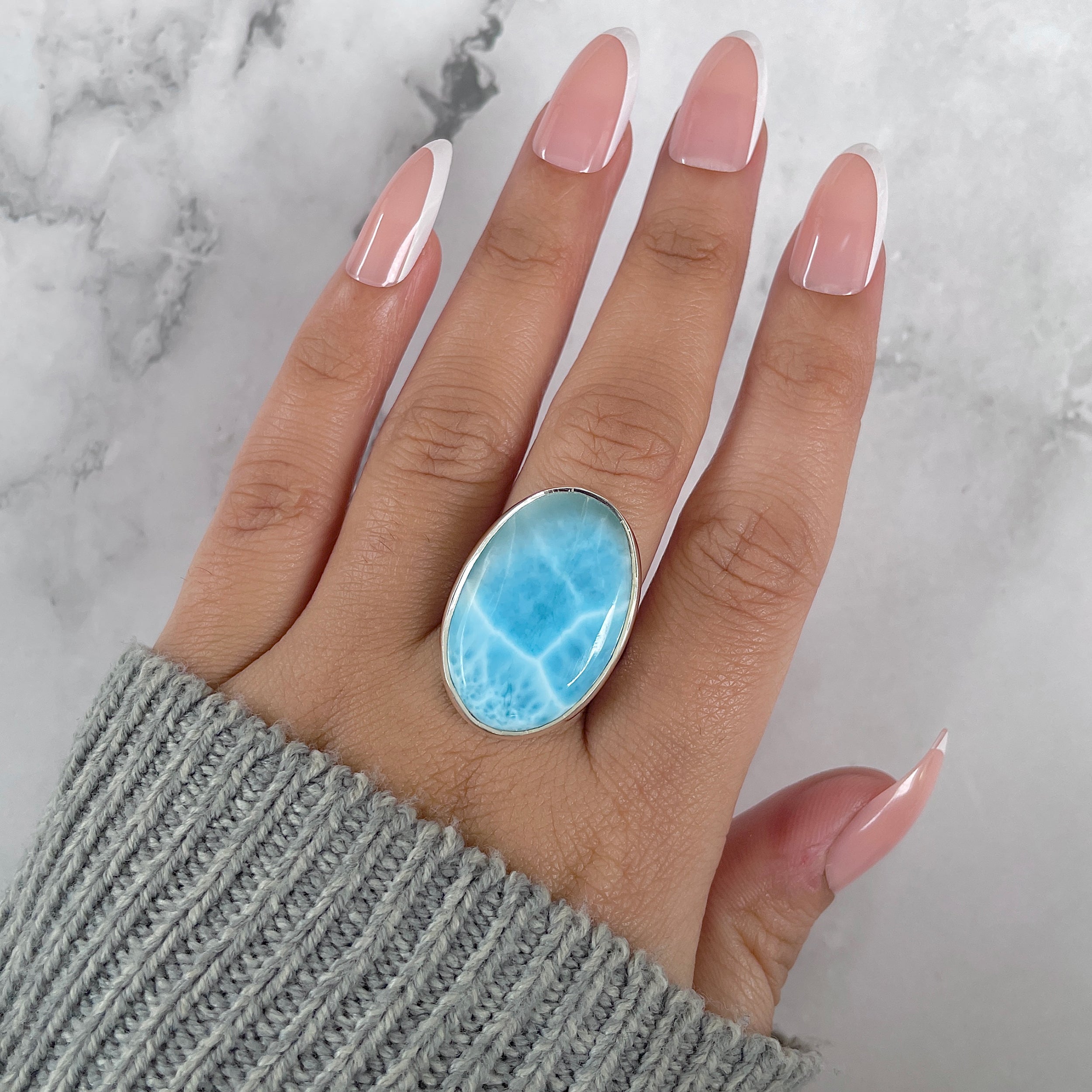 Larimar Adjustable Ring-(LAR-R-1397.)
