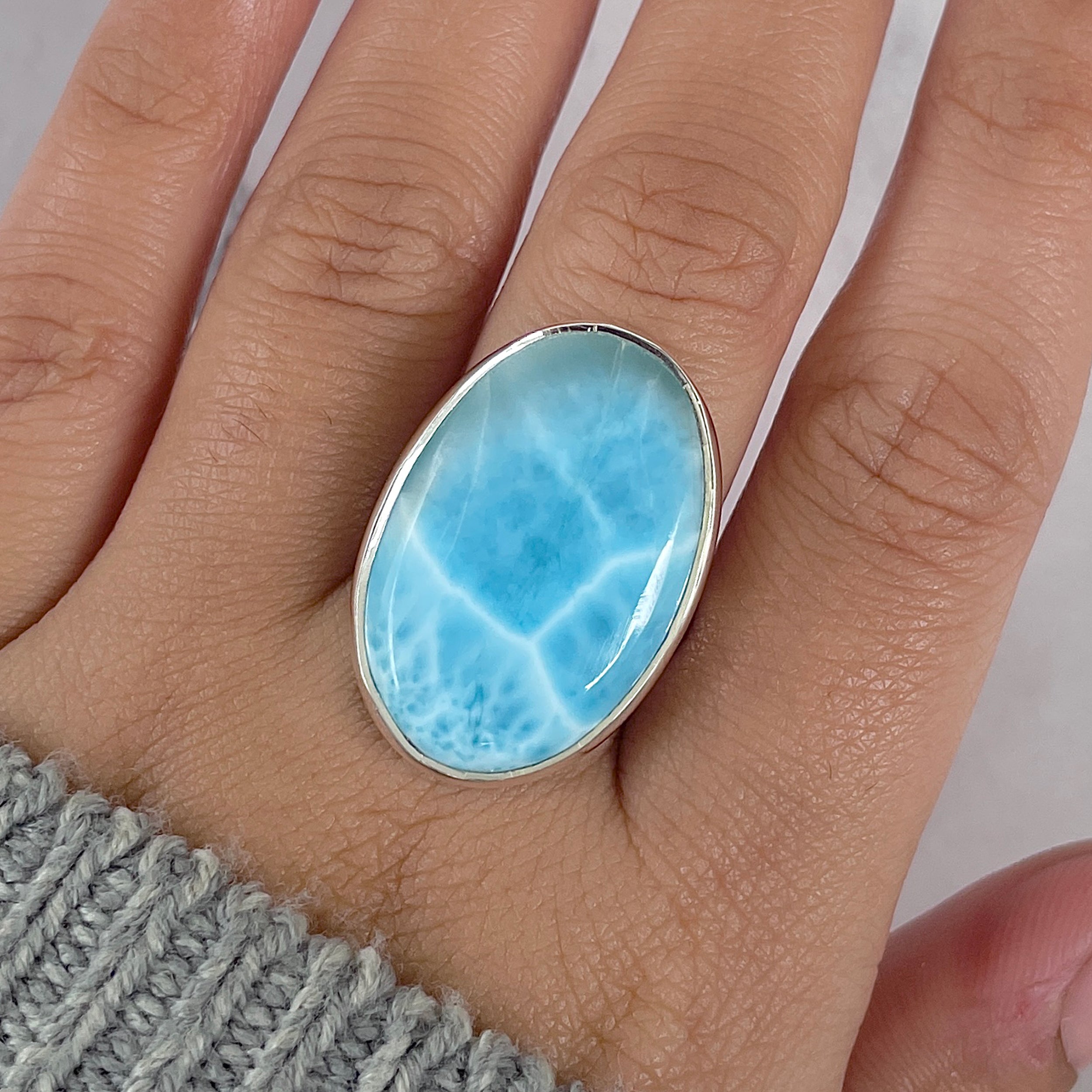 Larimar Adjustable Ring-(LAR-R-1397.)