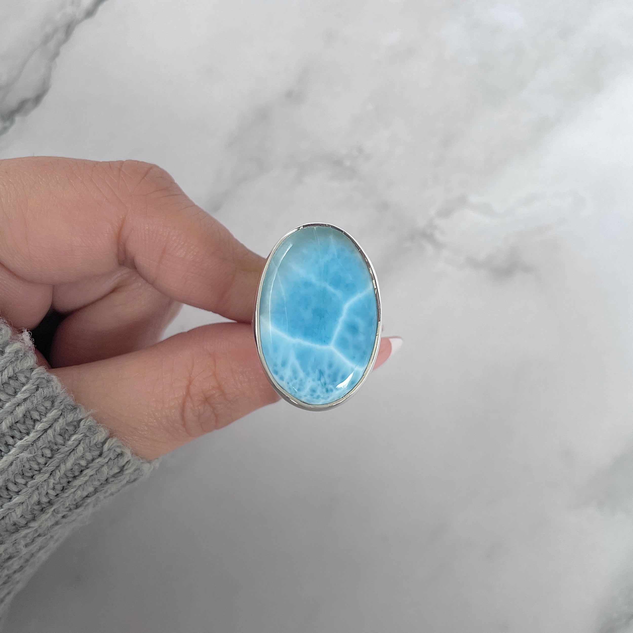 Larimar Adjustable Ring-(LAR-R-1397.)