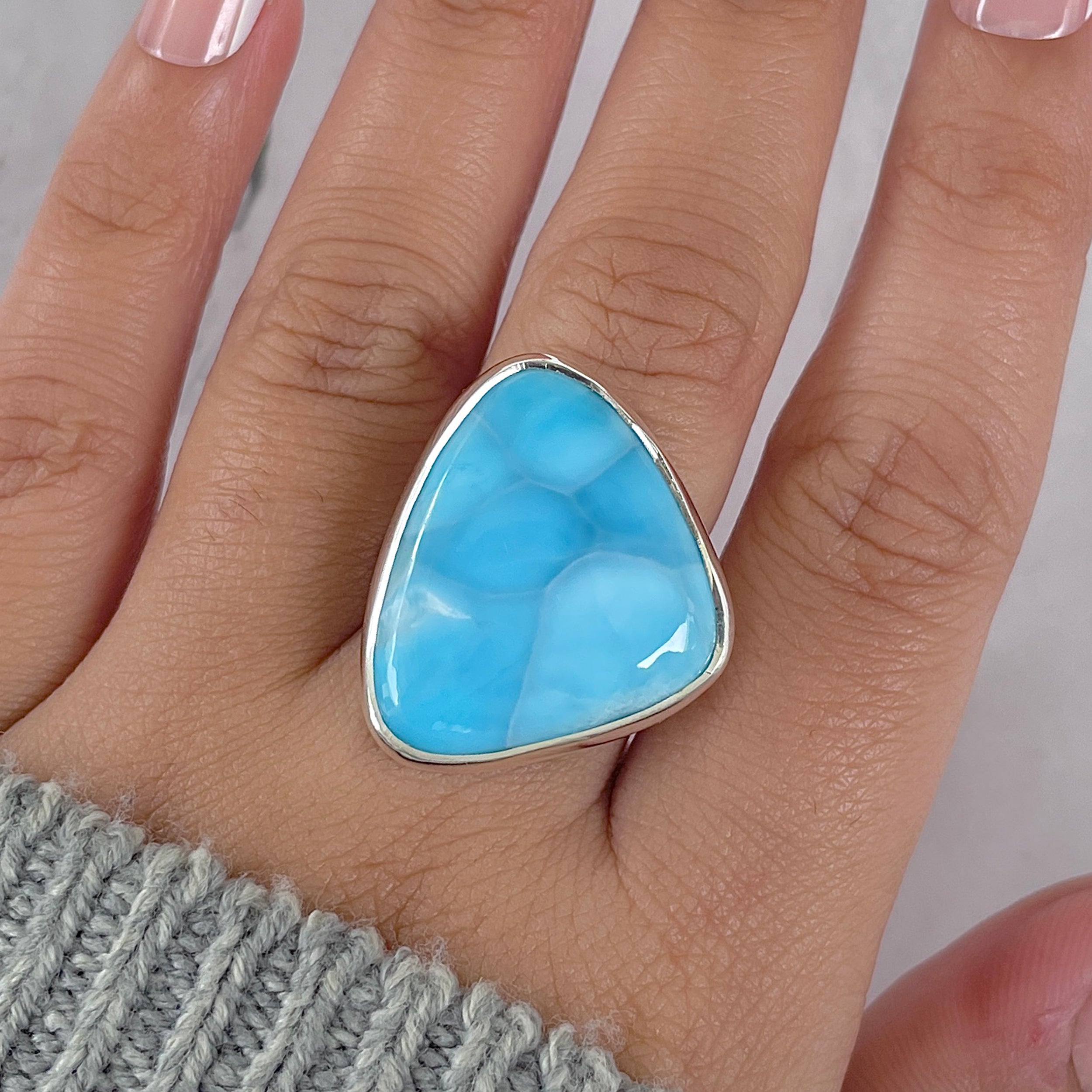 Larimar Adjustable Ring-(LAR-R-1399.)