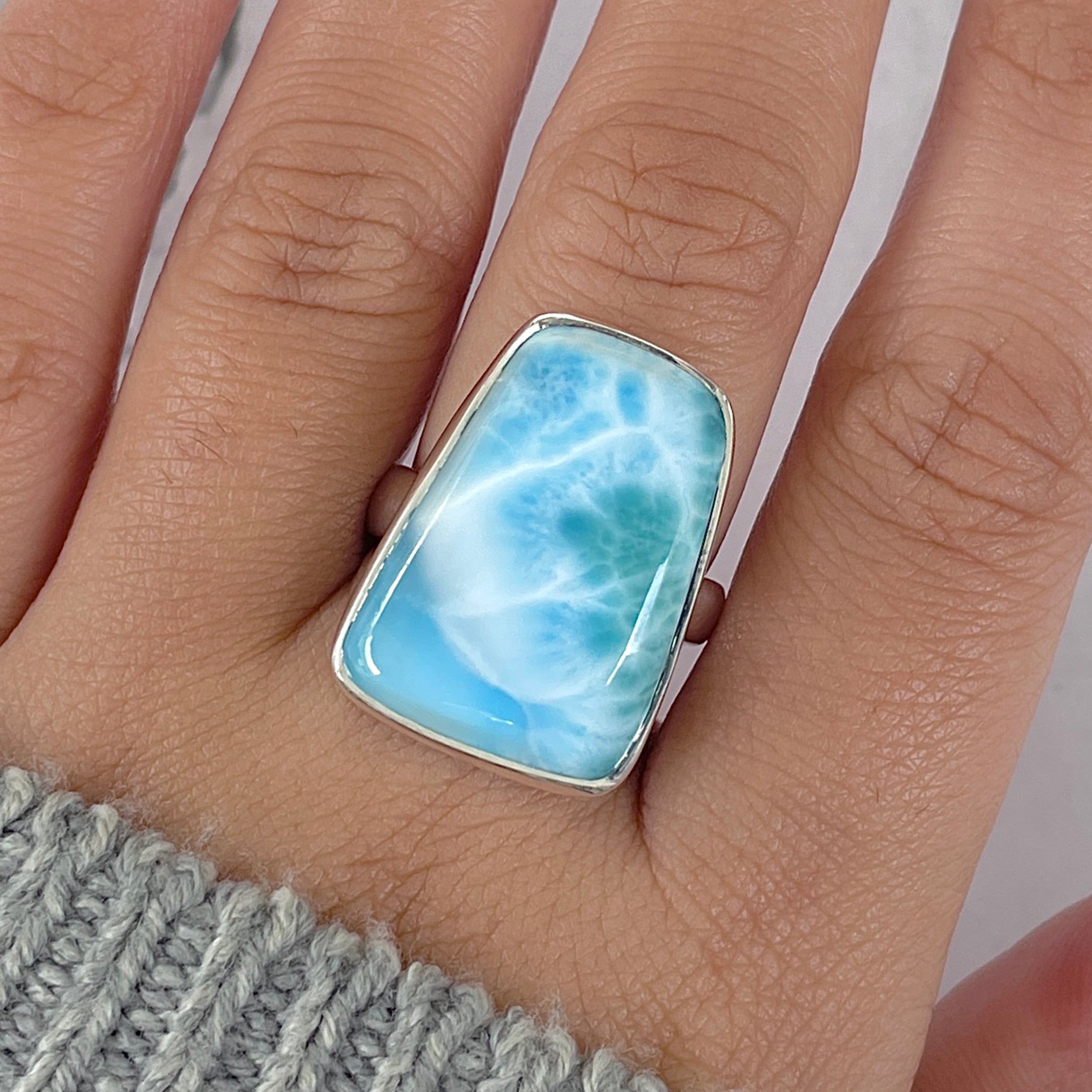 Larimar Adjustable Ring-(LAR-R-1400.)