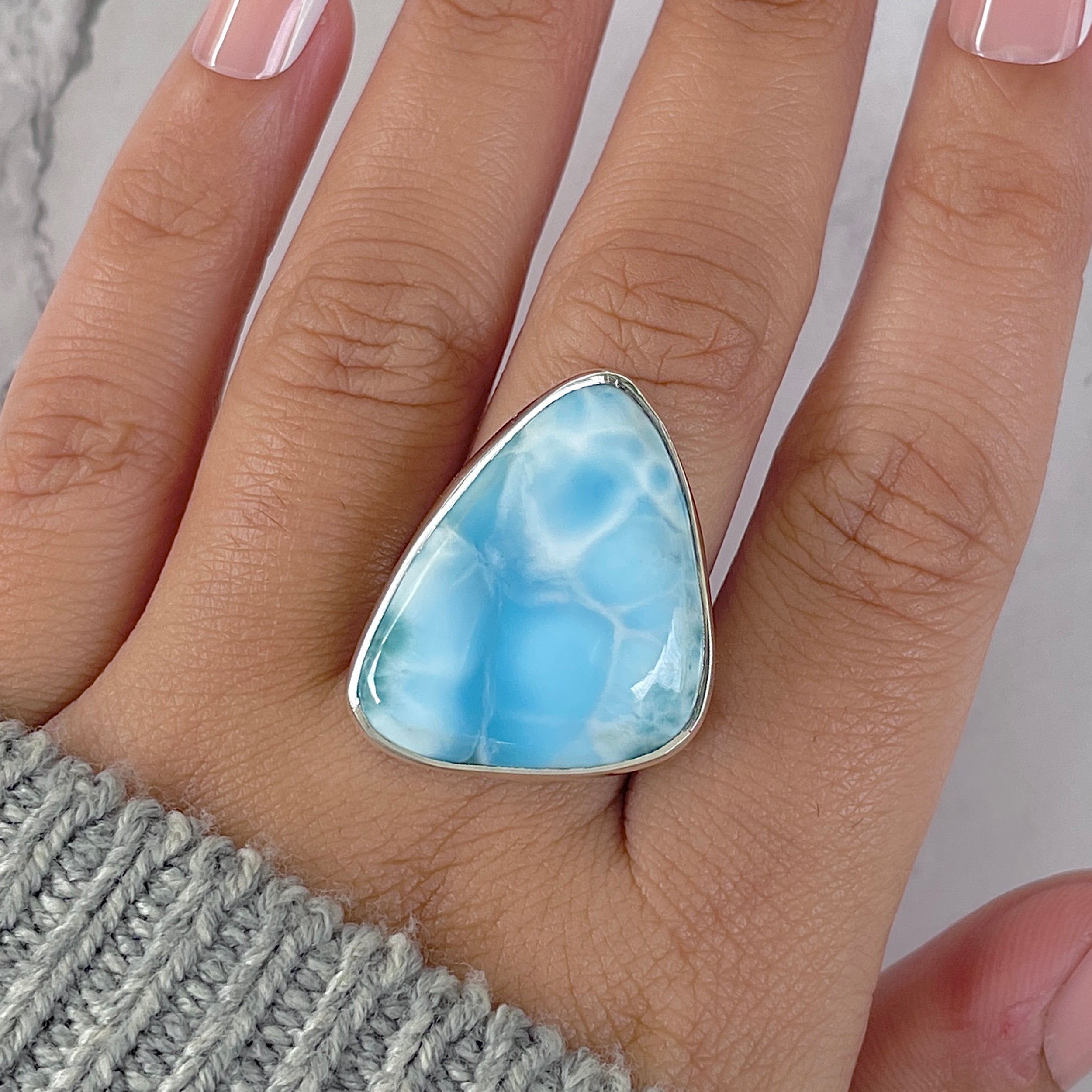 Larimar Adjustable Ring-(LAR-R-1401.)