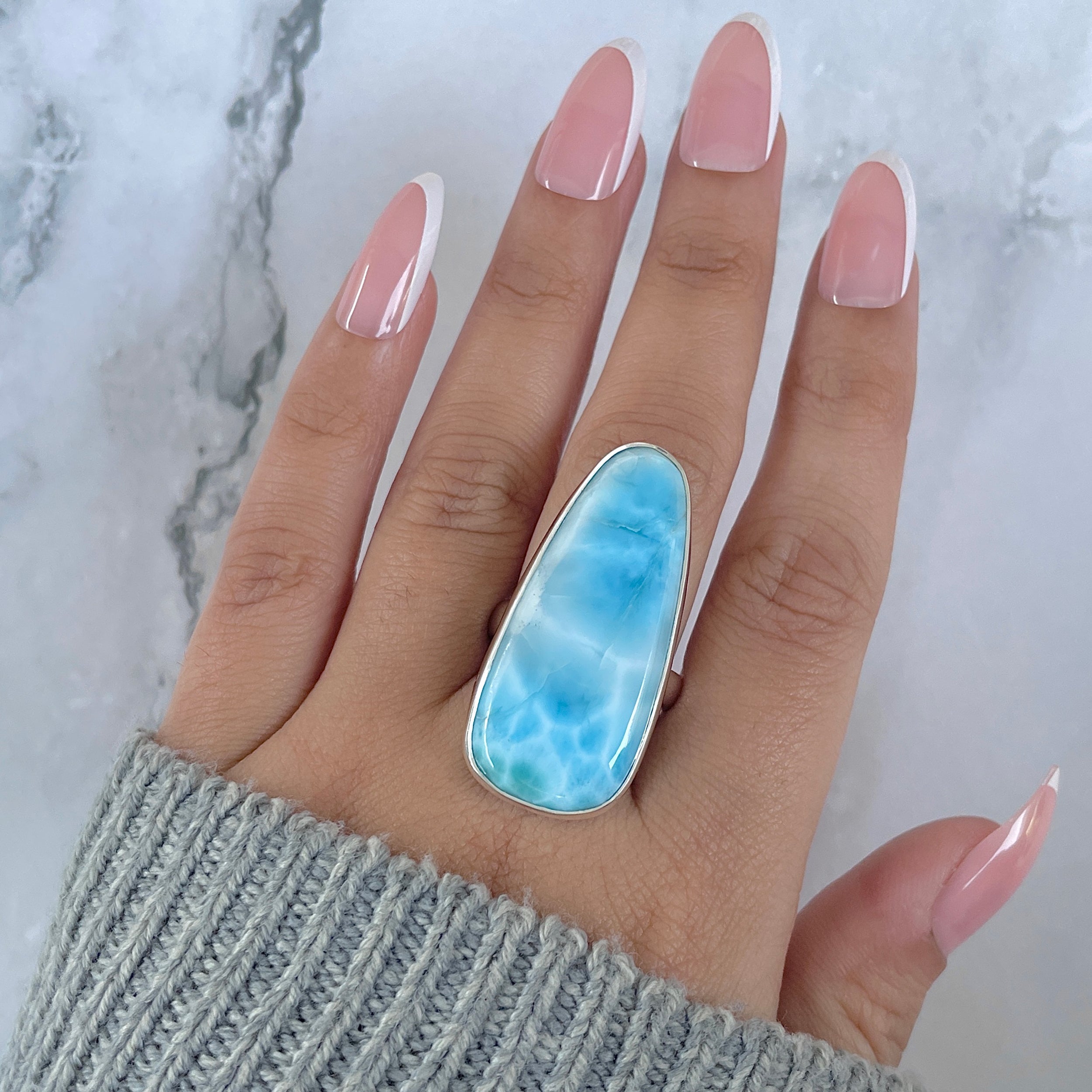 Larimar Adjustable Ring-(LAR-R-1402.)