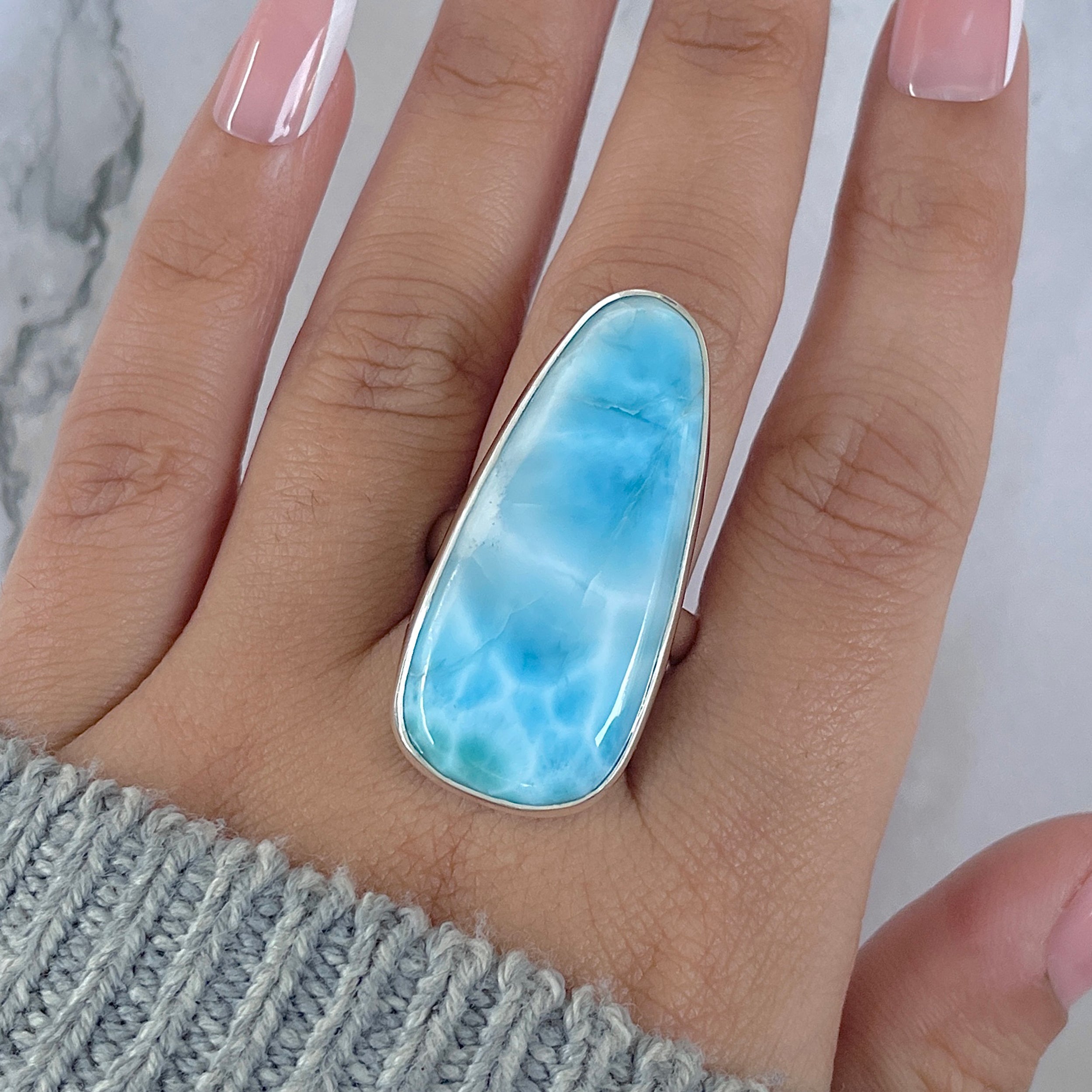 Larimar Adjustable Ring-(LAR-R-1402.)