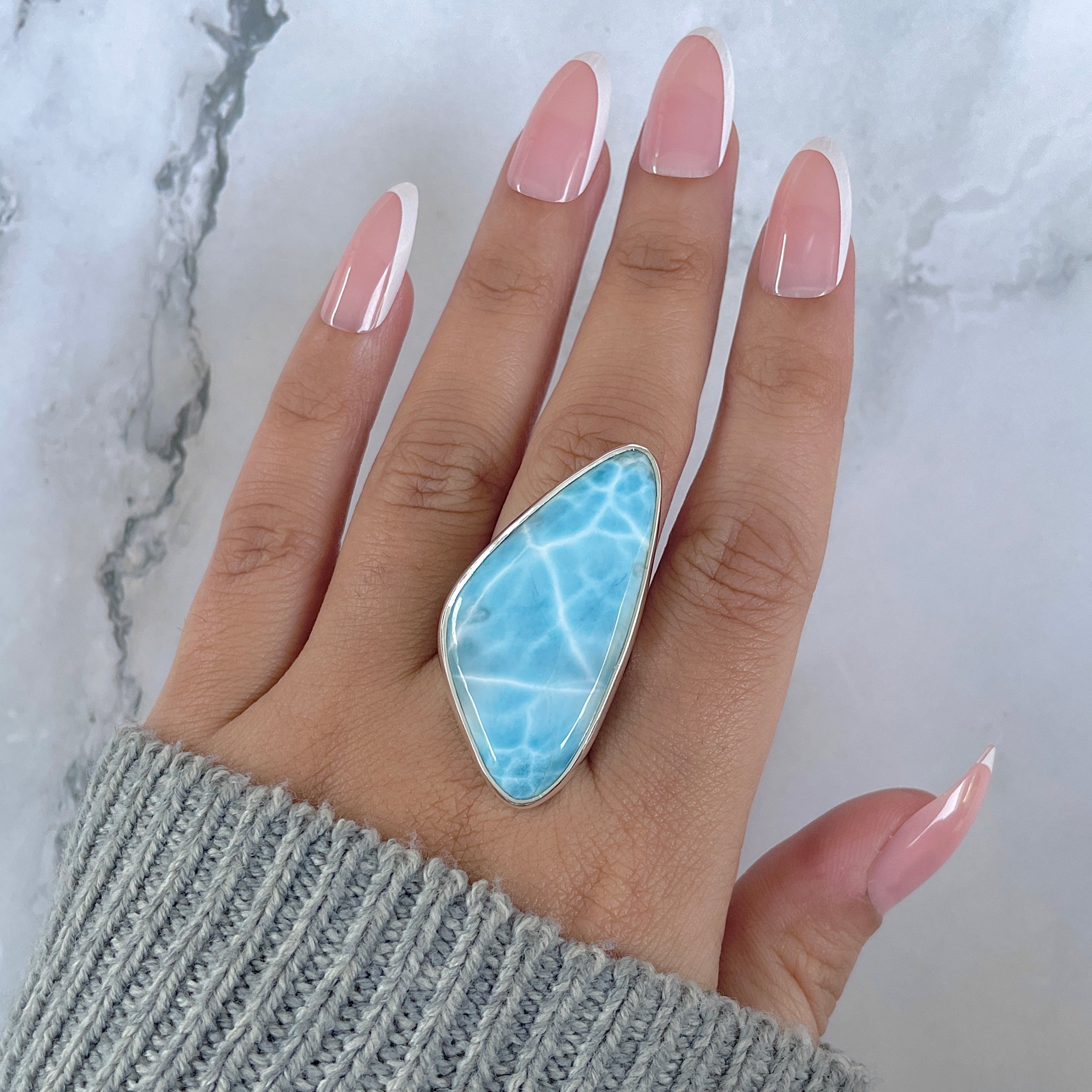 Larimar Adjustable Ring-(LAR-R-1403.)