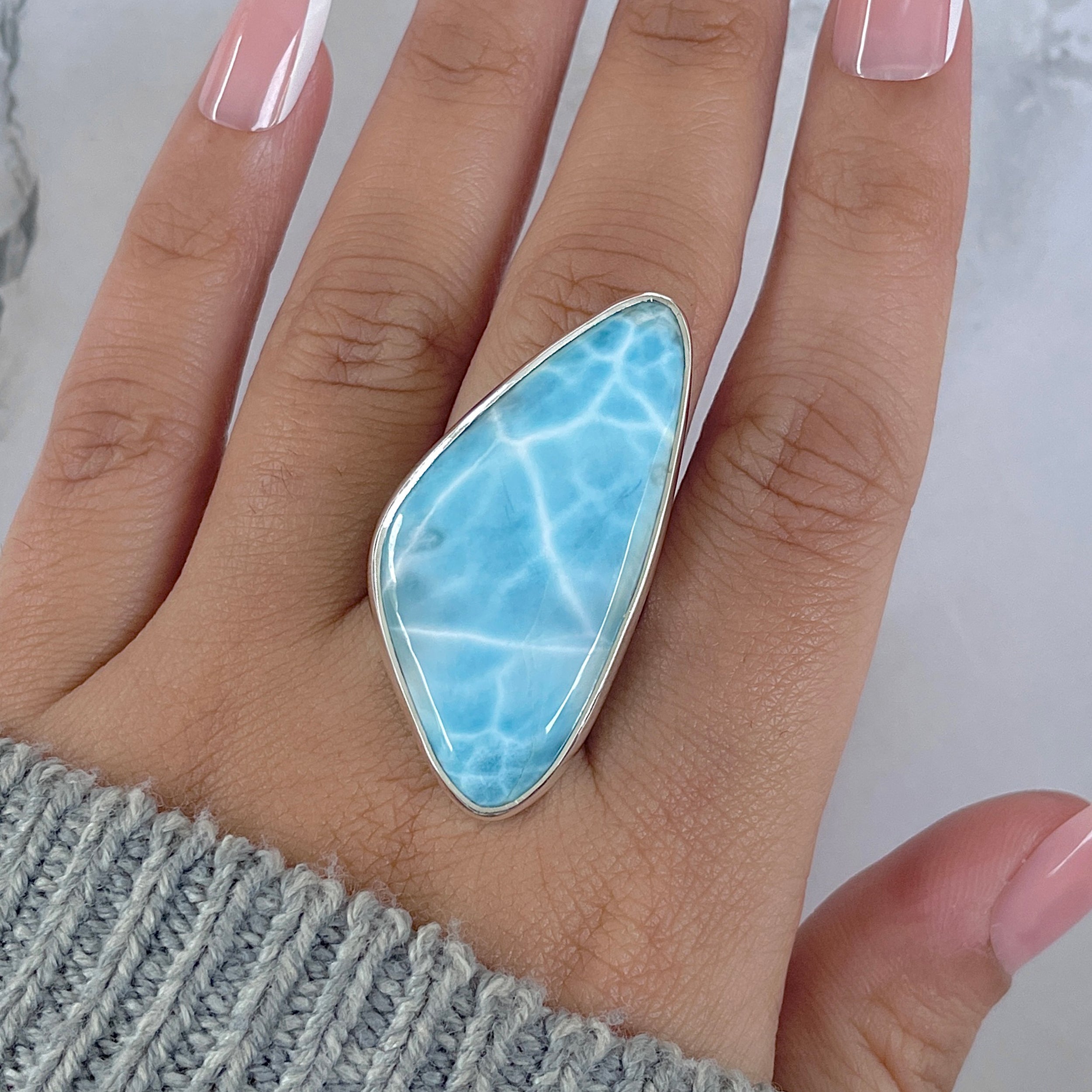 Larimar Adjustable Ring-(LAR-R-1403.)