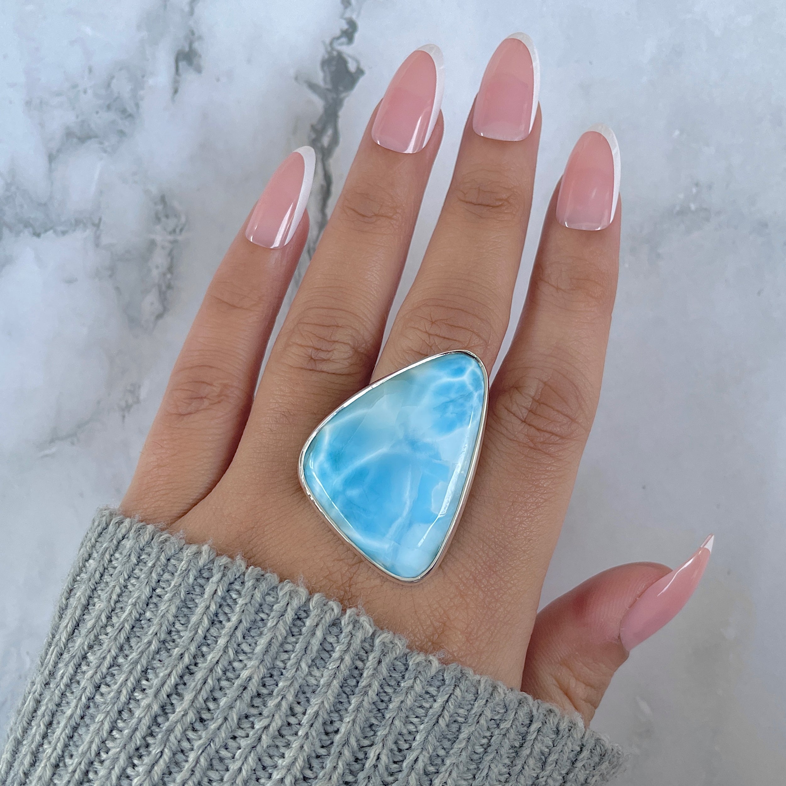 Larimar Adjustable Ring-(LAR-R-1404.)
