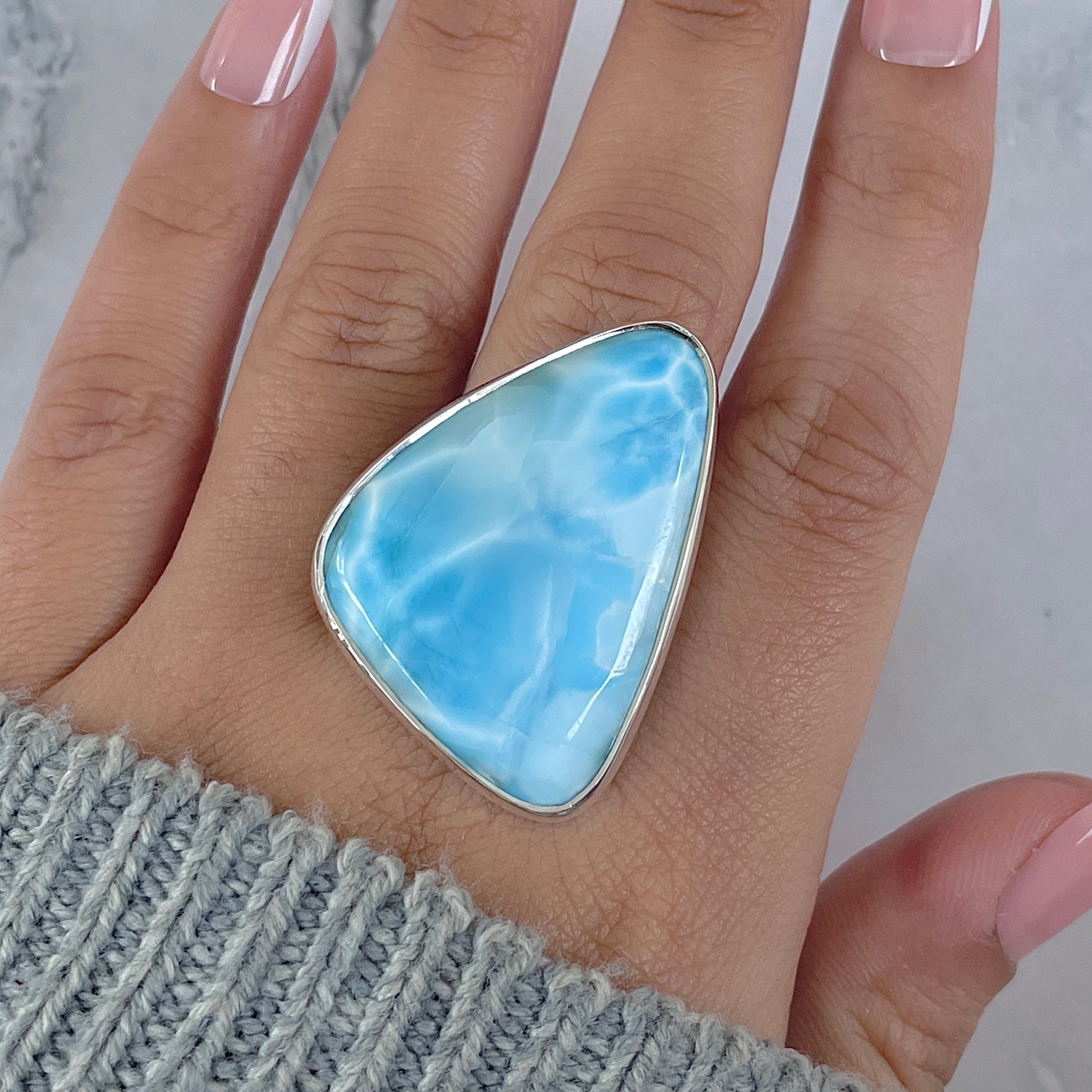 Larimar Adjustable Ring-(LAR-R-1404.)