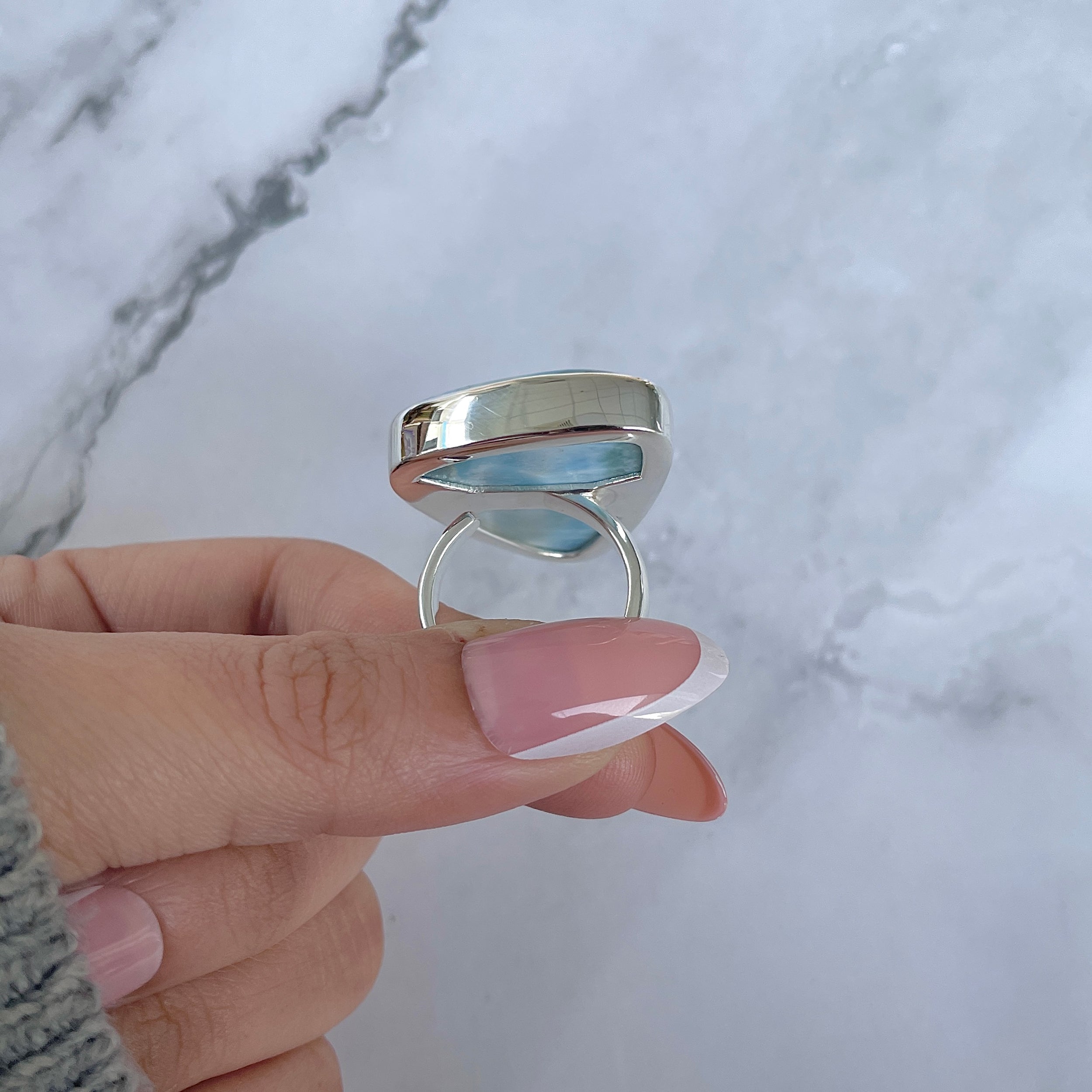 Larimar Adjustable Ring-(LAR-R-1404.)