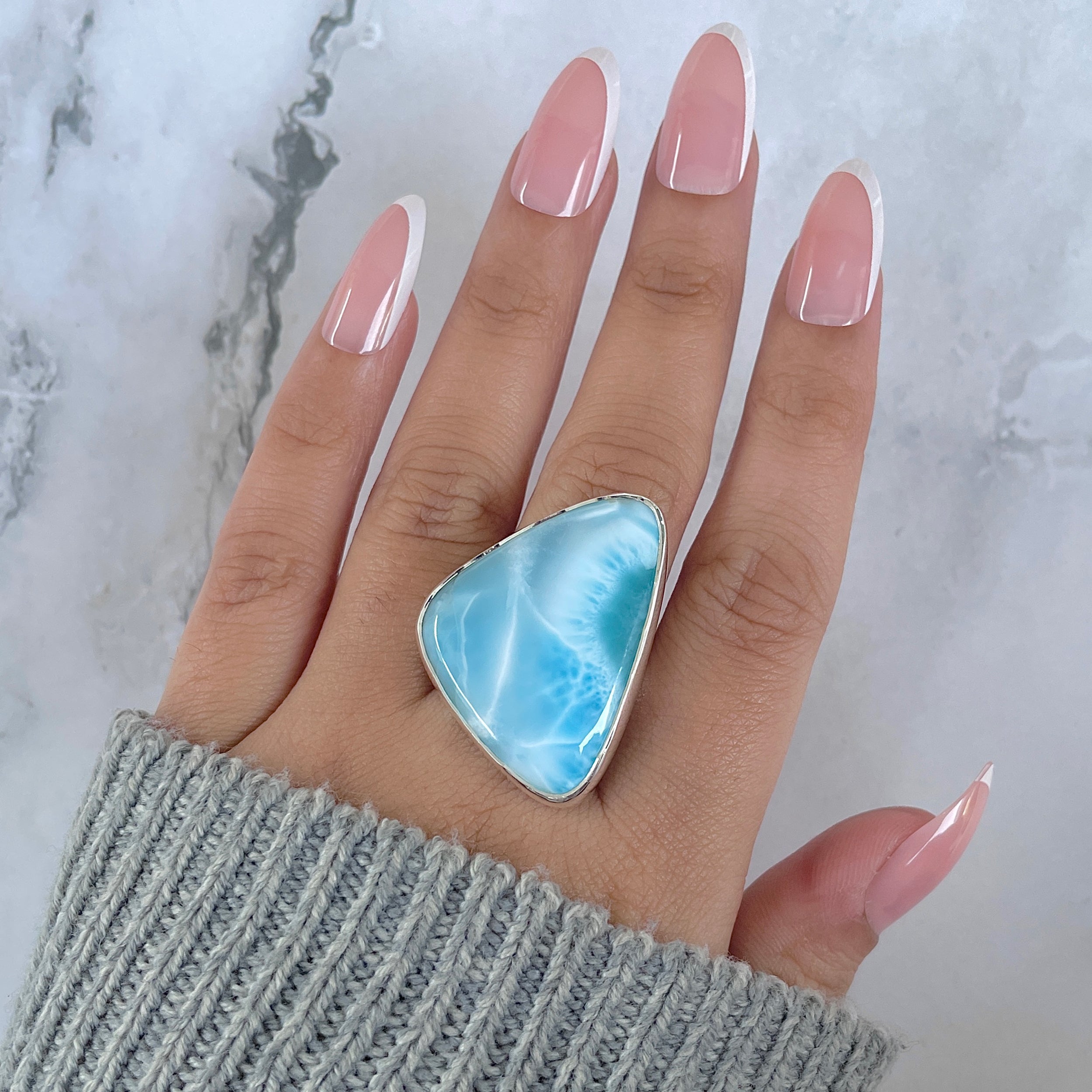 Larimar Adjustable Ring-(LAR-R-1405.)
