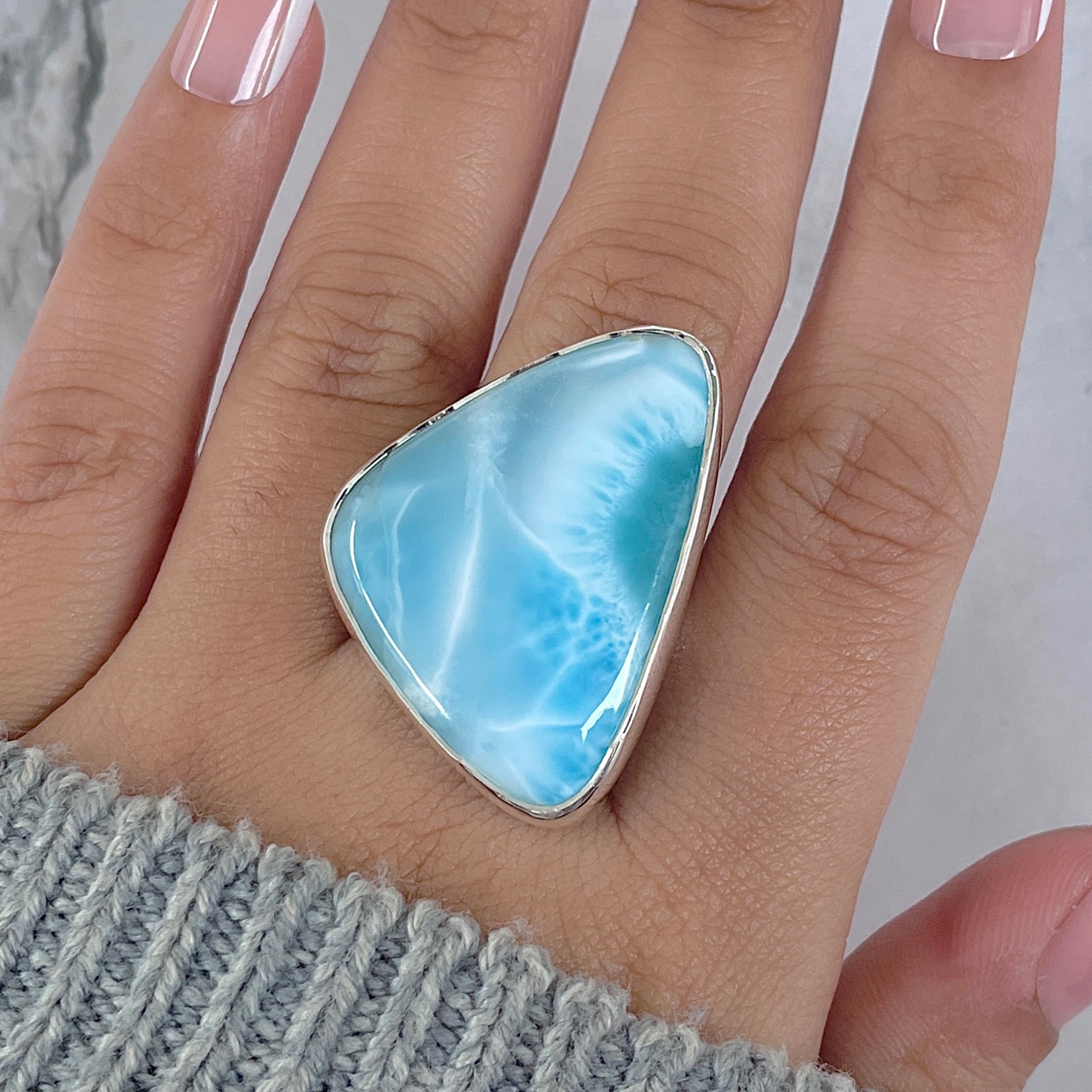 Larimar Adjustable Ring-(LAR-R-1405.)