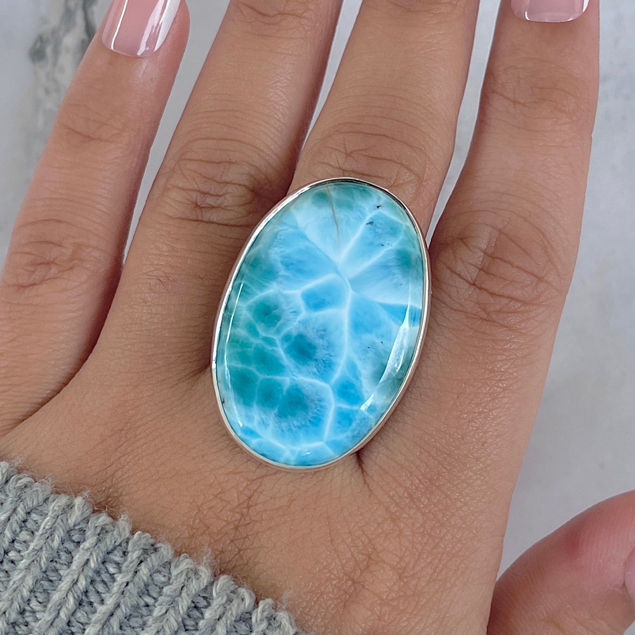 Larimar Adjustable Ring-(LAR-R-1407.)