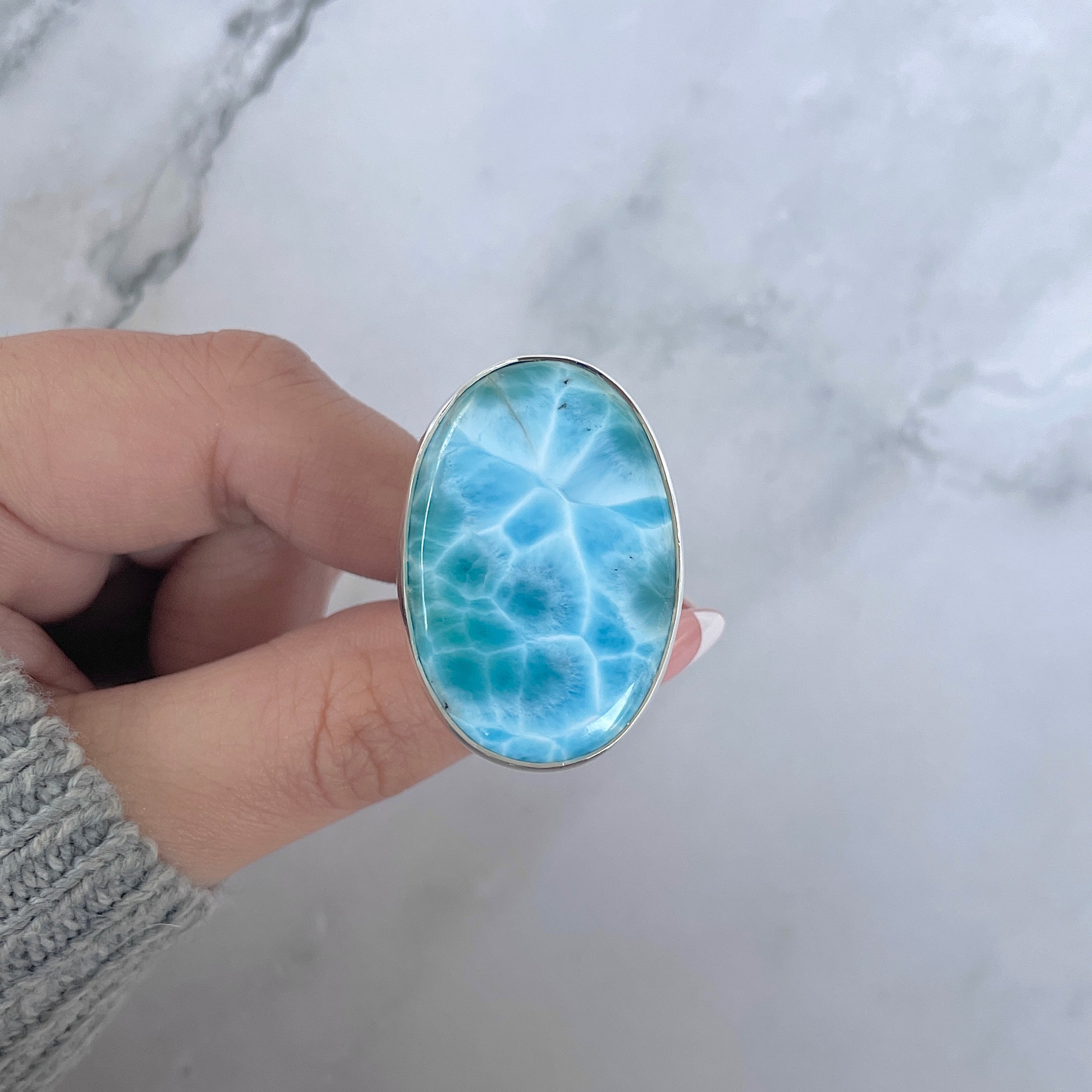Larimar Adjustable Ring-(LAR-R-1407.)