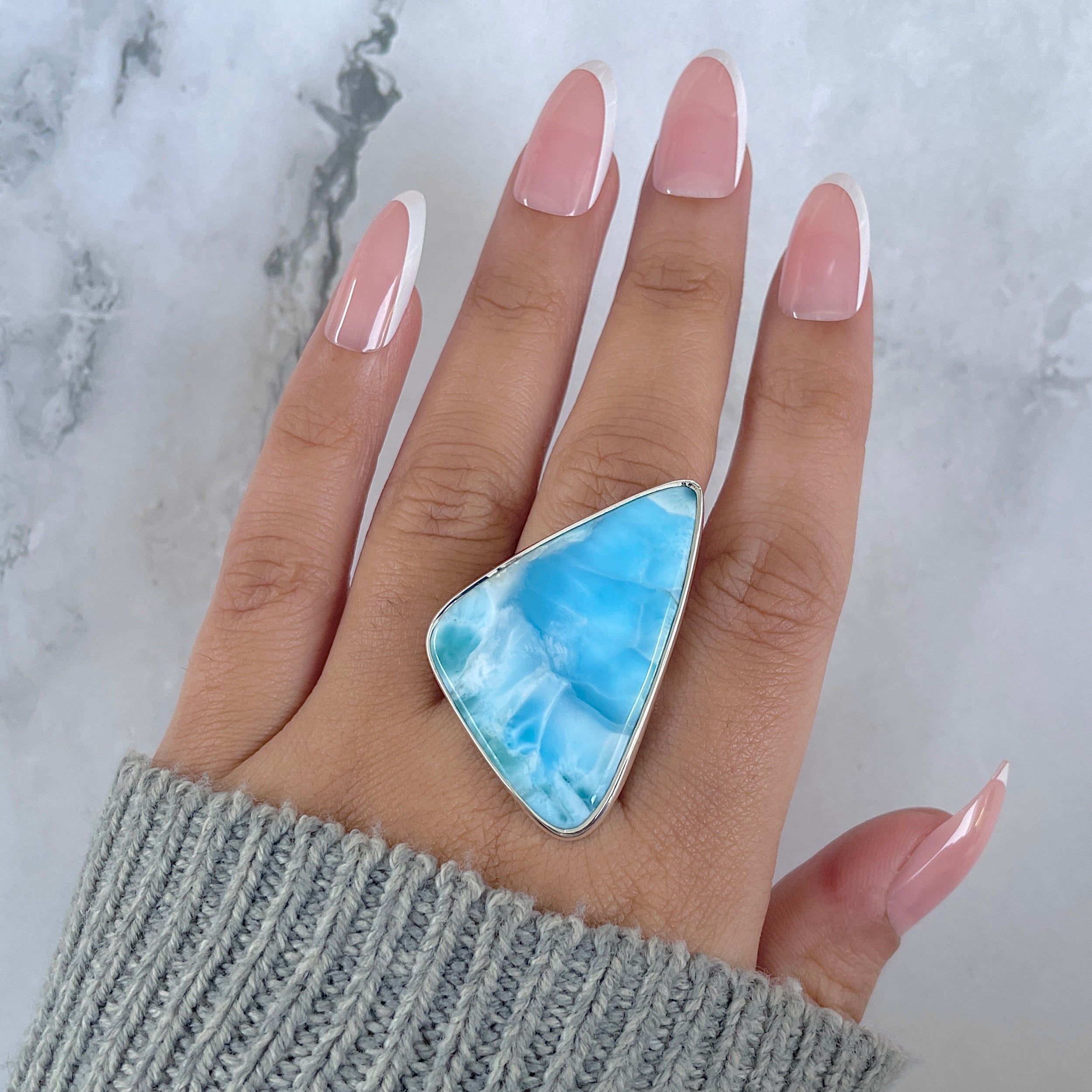 Larimar Adjustable Ring-(LAR-R-1408.)