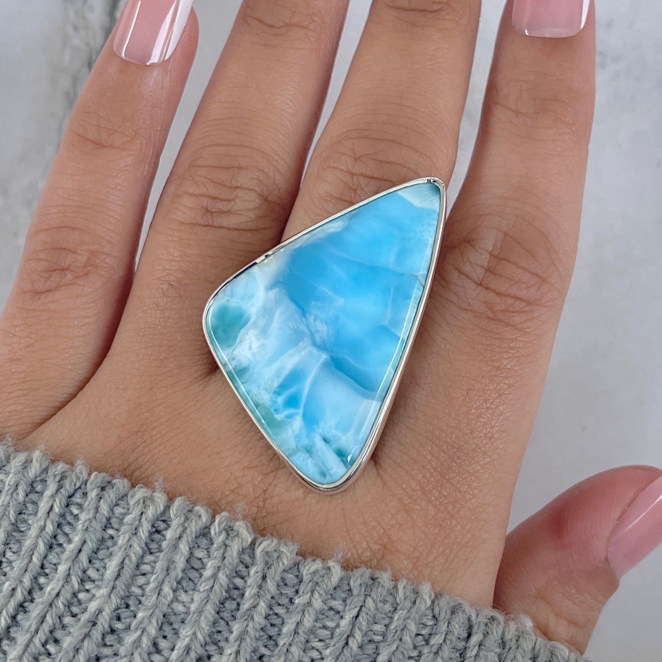 Larimar Adjustable Ring-(LAR-R-1408.)