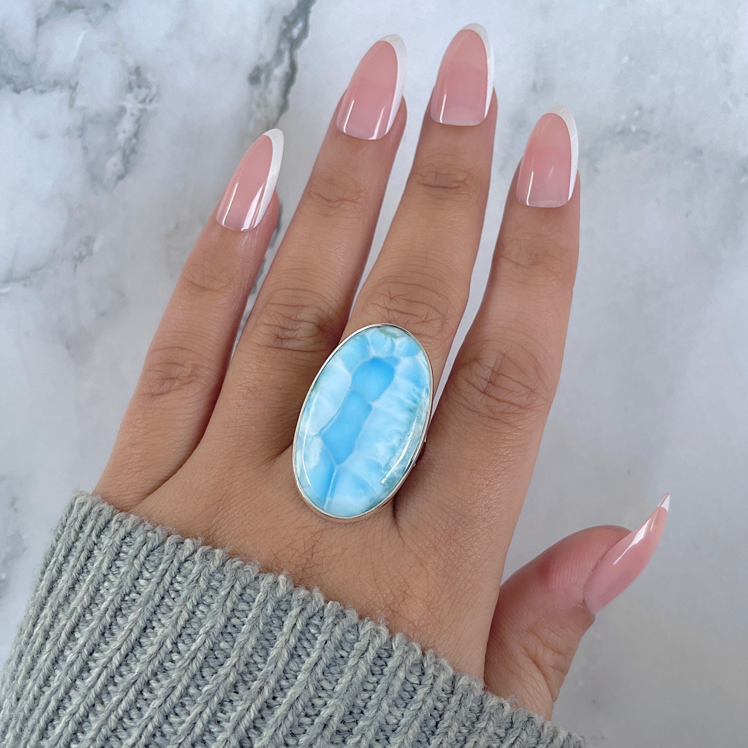 Larimar Adjustable Ring-(LAR-R-1409.)