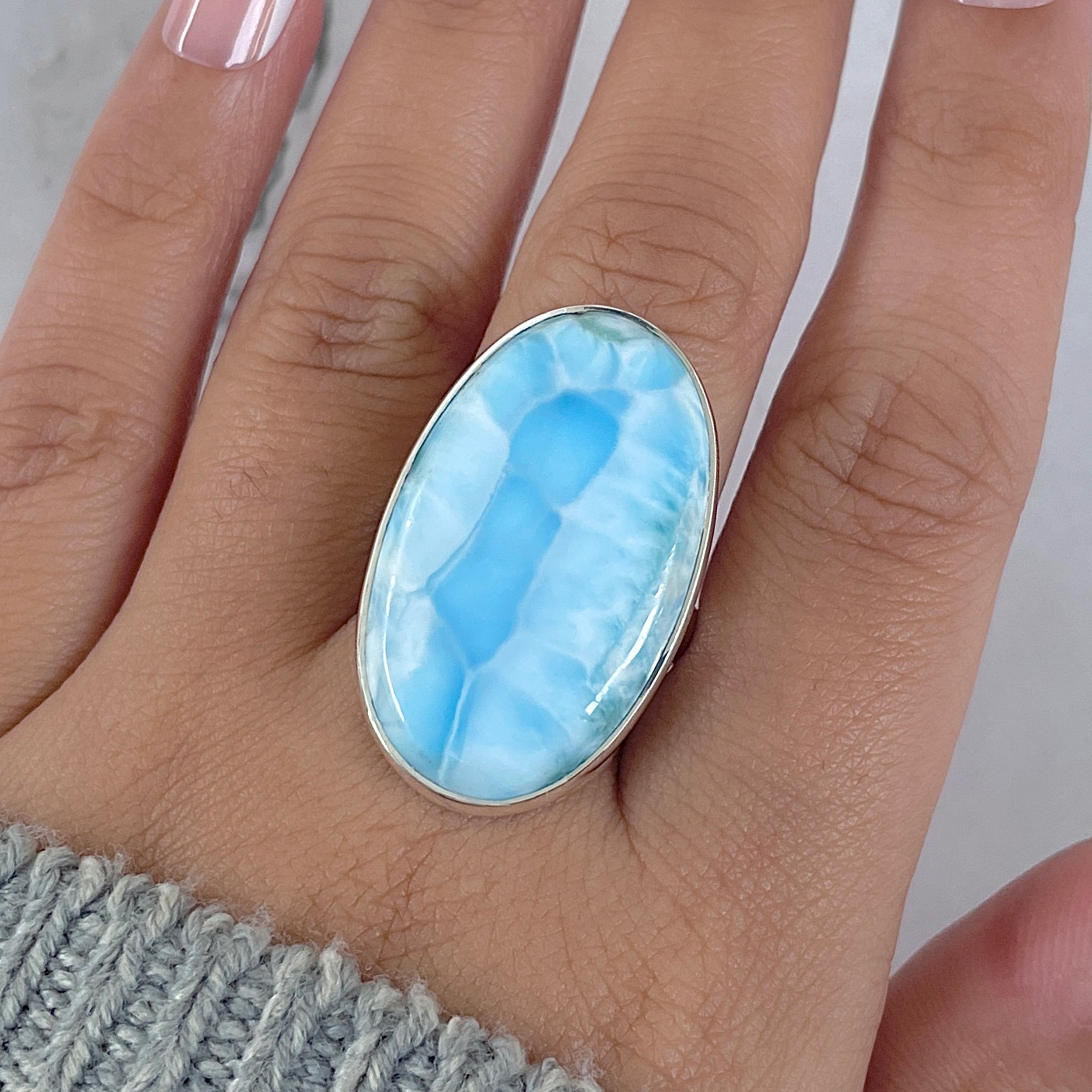 Larimar Adjustable Ring-(LAR-R-1409.)