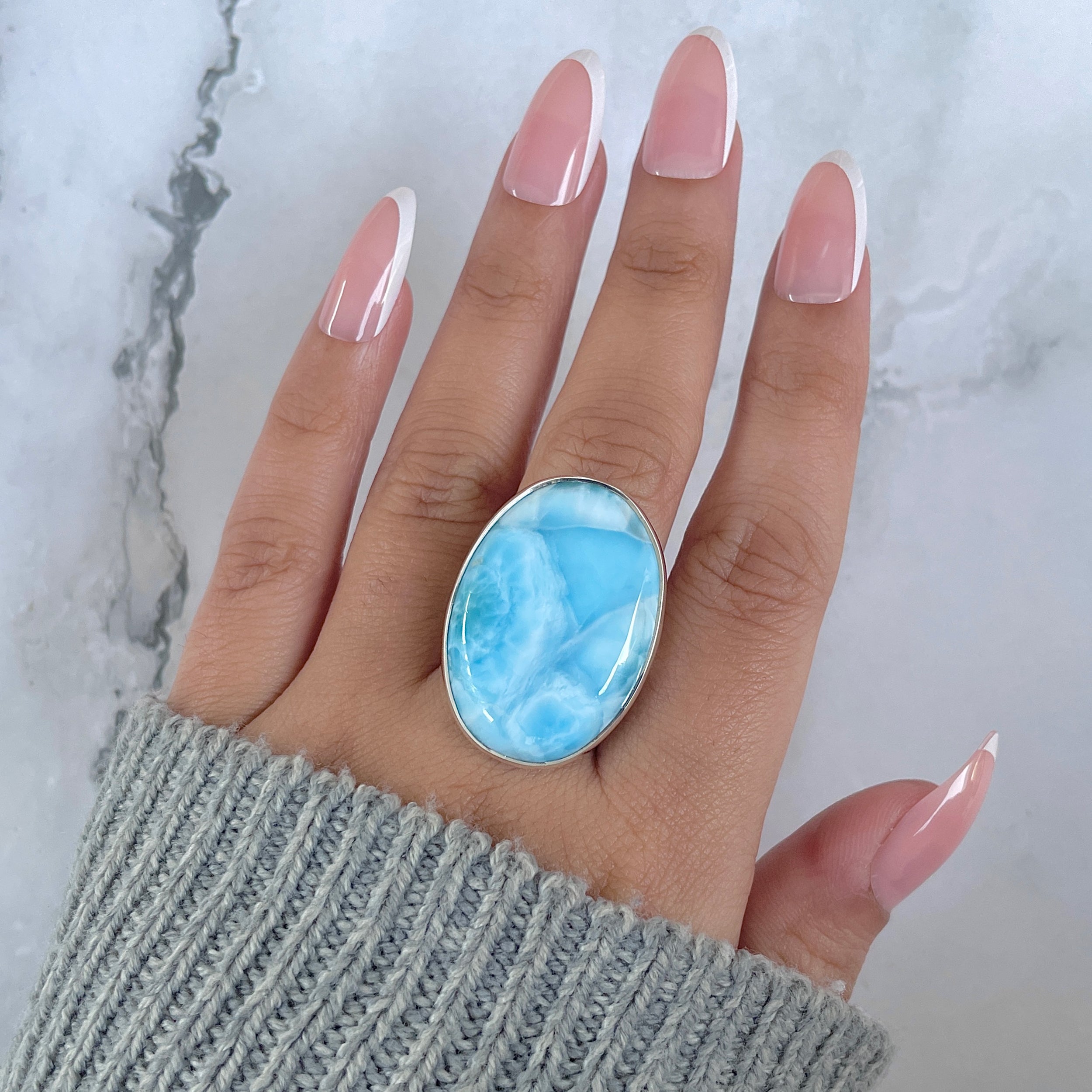 Larimar Adjustable Ring-(LAR-R-1410.)