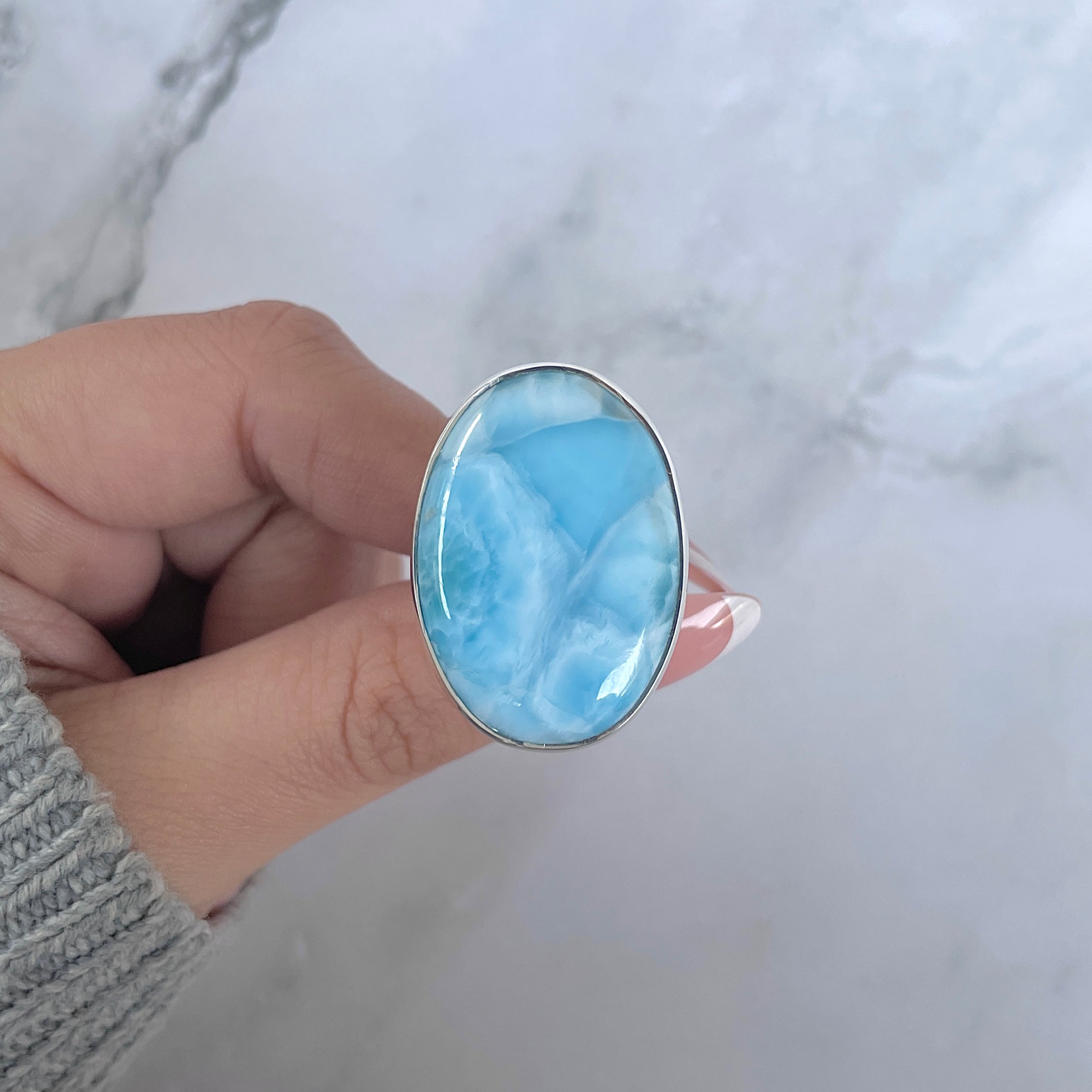 Larimar Adjustable Ring-(LAR-R-1410.)