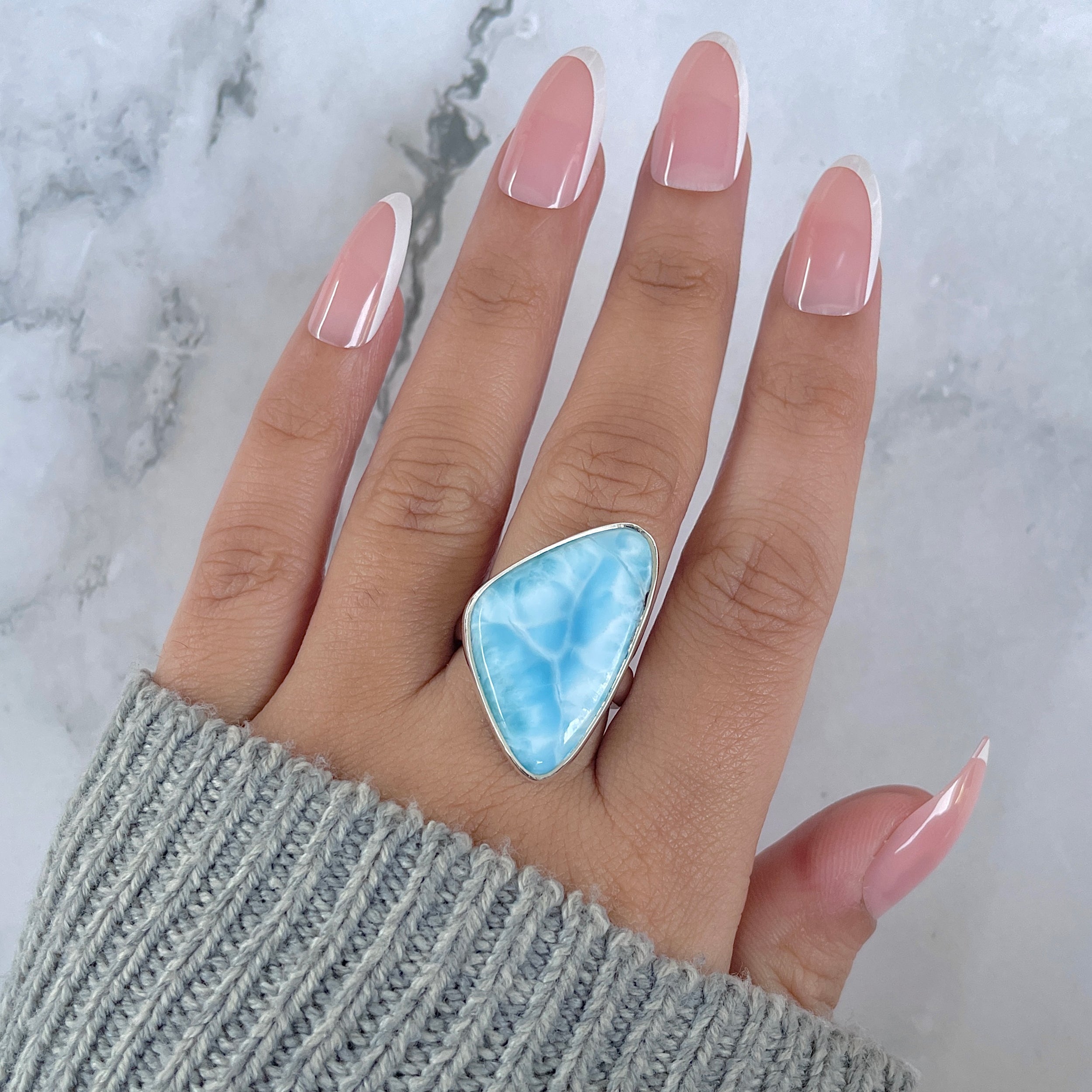 Larimar Adjustable Ring-(LAR-R-1411.)