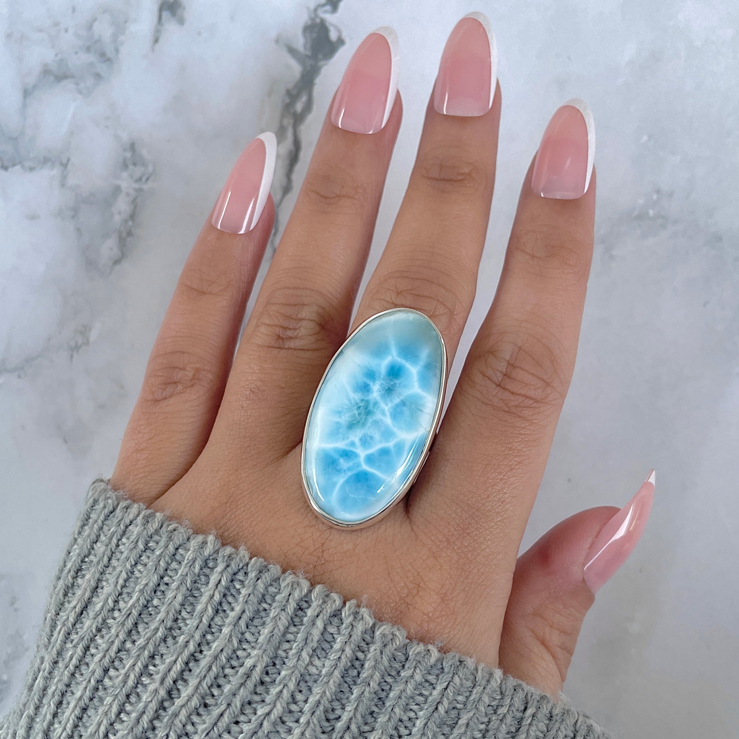 Larimar Adjustable Ring-(LAR-R-1412.)